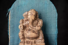 Antique Wood Carved Ganesh Figure With Strong Personality
