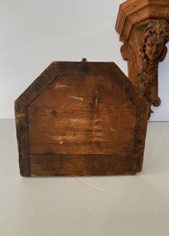 Set di 2 staffe da parete in legno antico intagliato