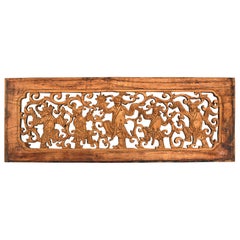 Antique Wood Carving Panel, Dancers