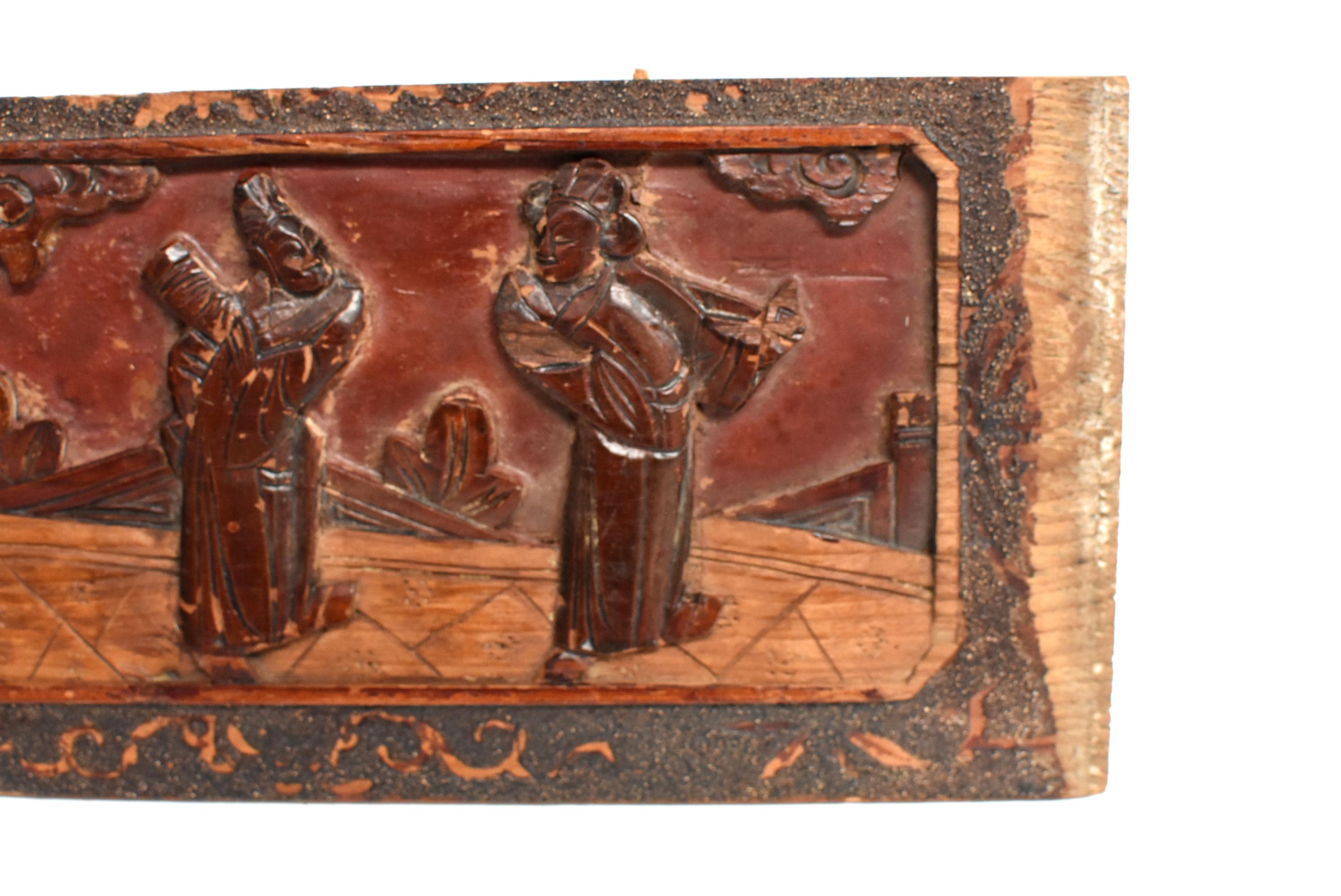 Antique Wood Carving, Three Scholars 5