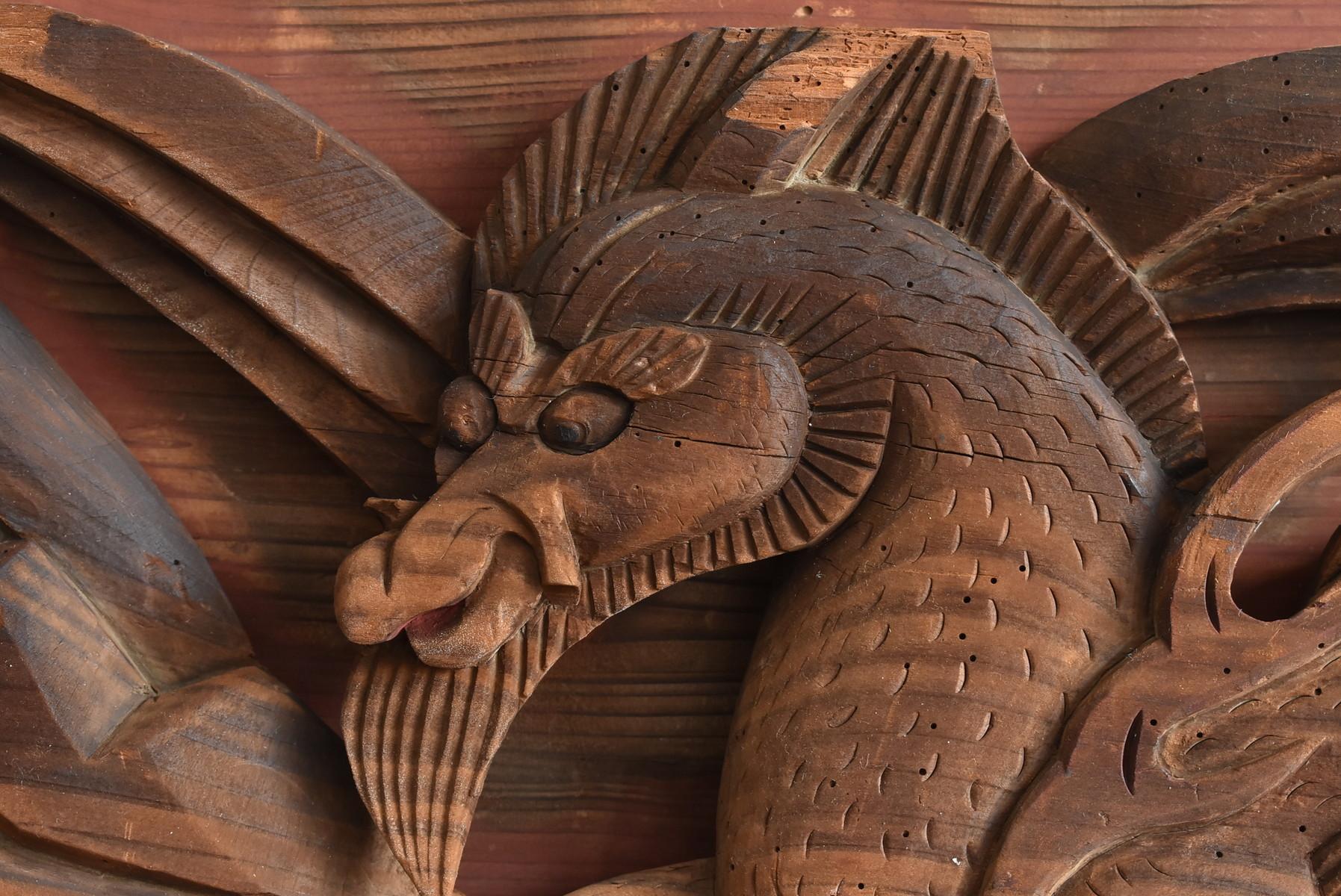 Antique Wood Carvings at Japanese Shrines and Temples / Headboard / Wall Hanging In Good Condition In Sammu-shi, Chiba