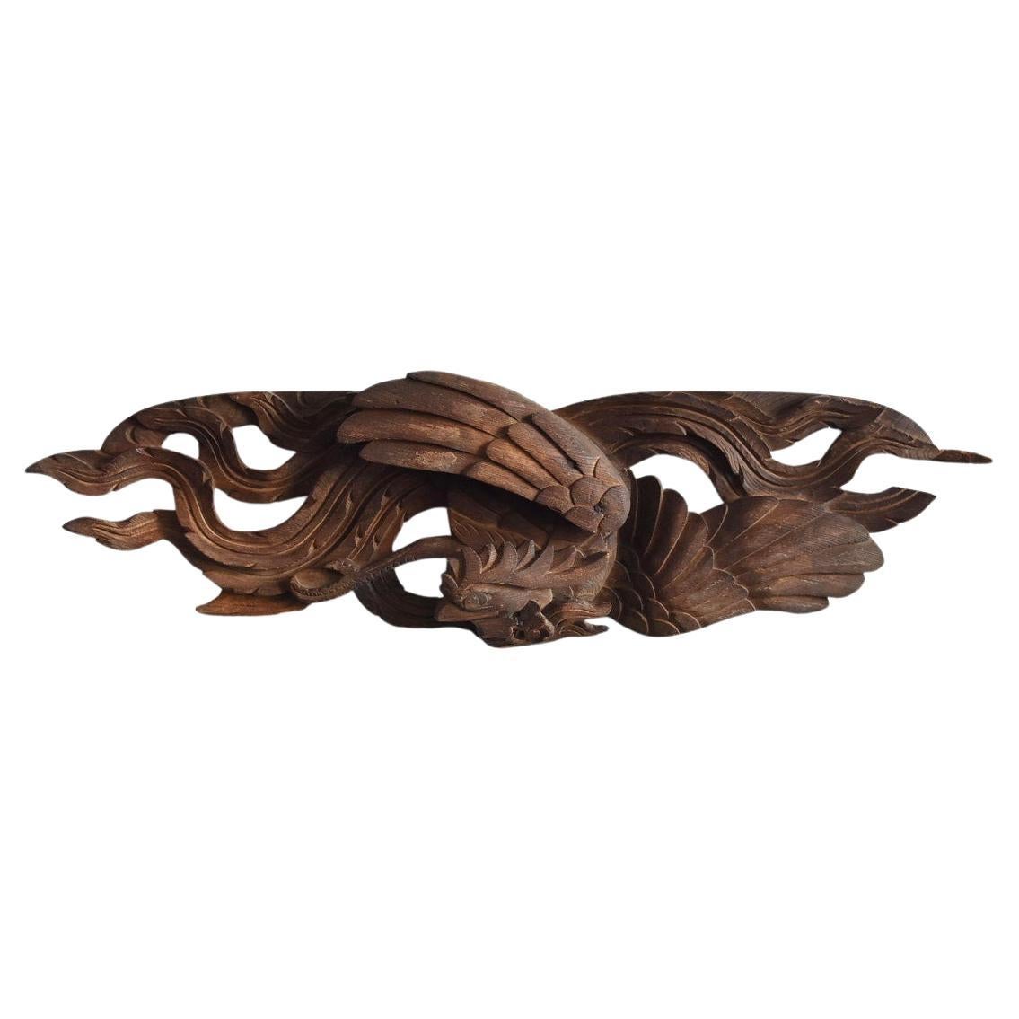 Antique Wood Carvings of Japanese Shrines and Temples / Wood Carving Phoenix