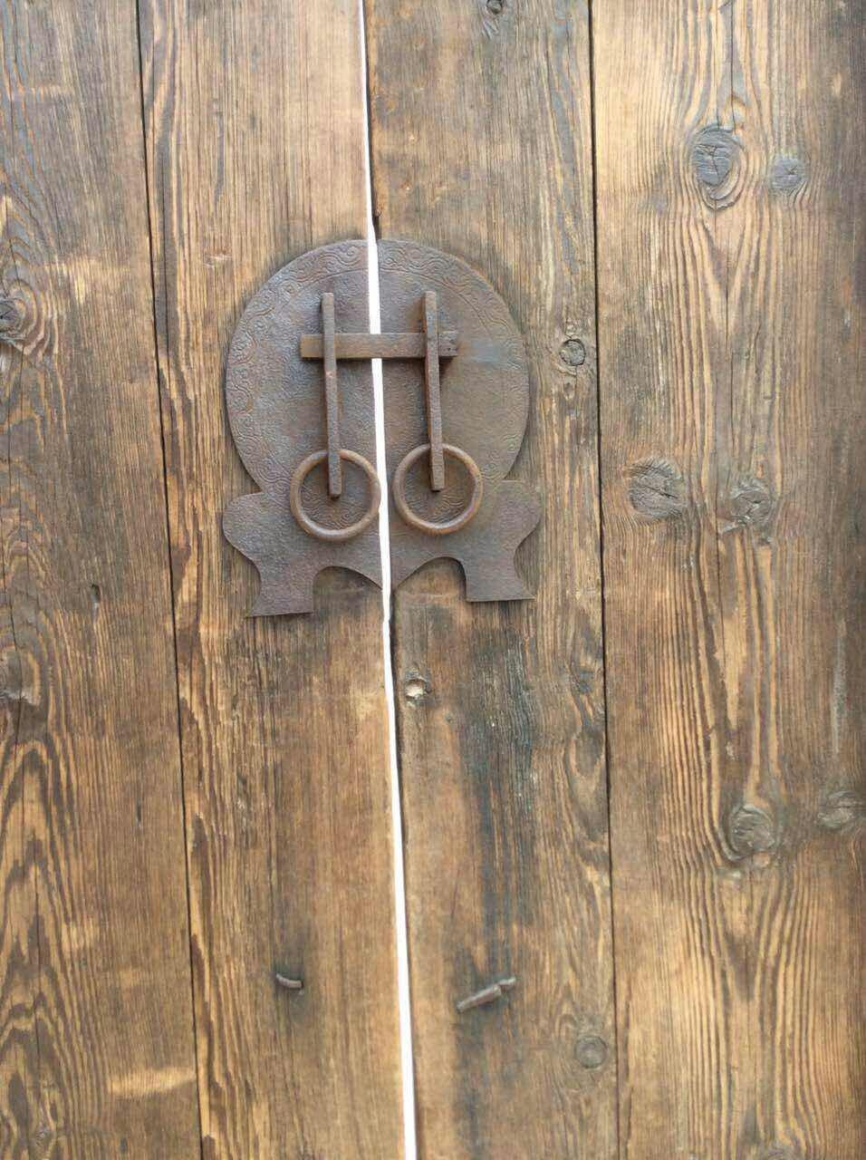 Hand-Crafted Antique Wood Door For Sale