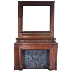 Antique Wood Fireplace Mantel  19th Century