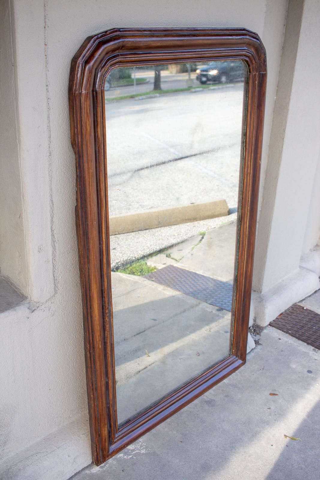 Antique Wood Frame Louis Philippe Mirror found in France 8