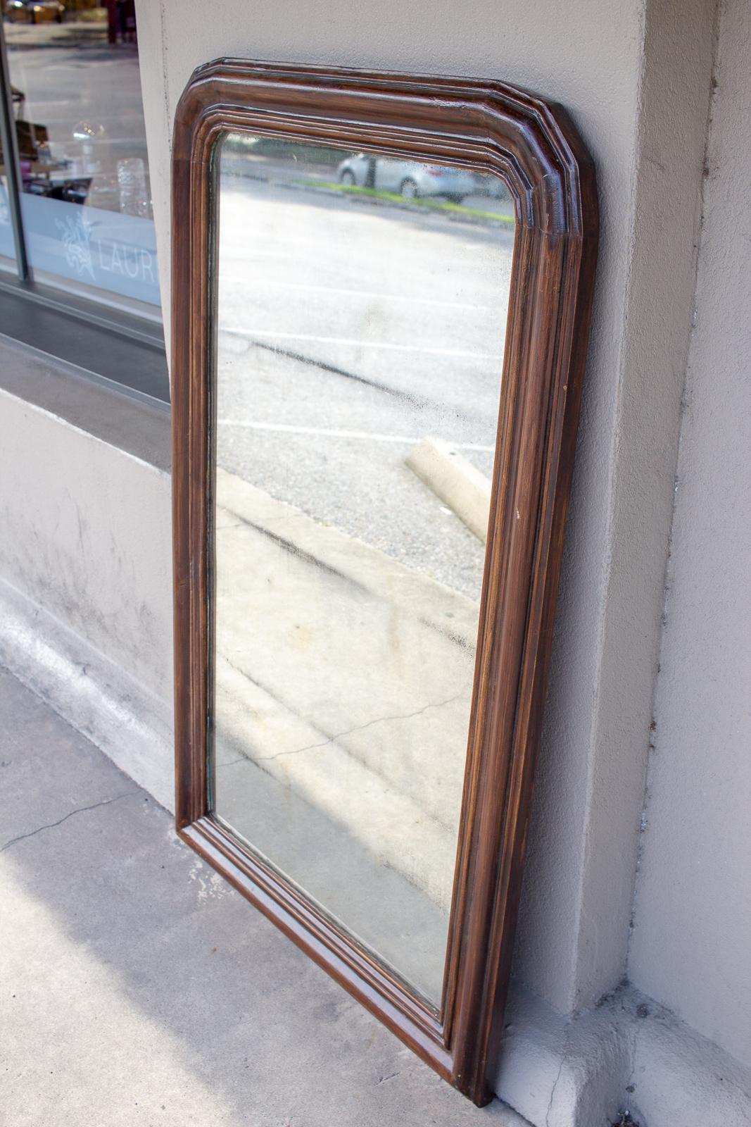 Antique Wood Frame Louis Philippe Mirror found in France 9