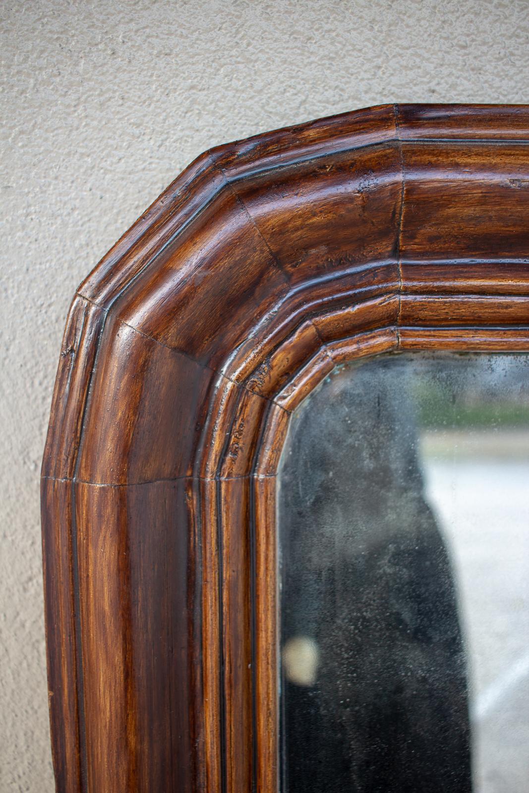 Early 20th Century Antique Wood Frame Louis Philippe Mirror found in France
