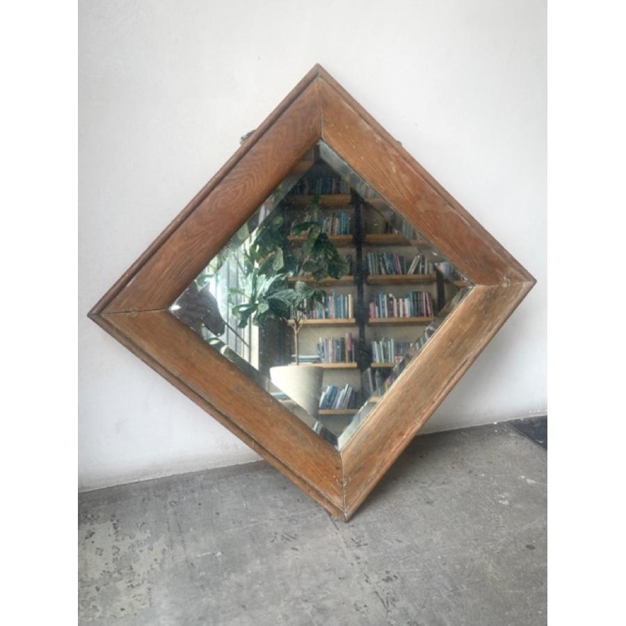 French Antique Wood Frame Mirror For Sale