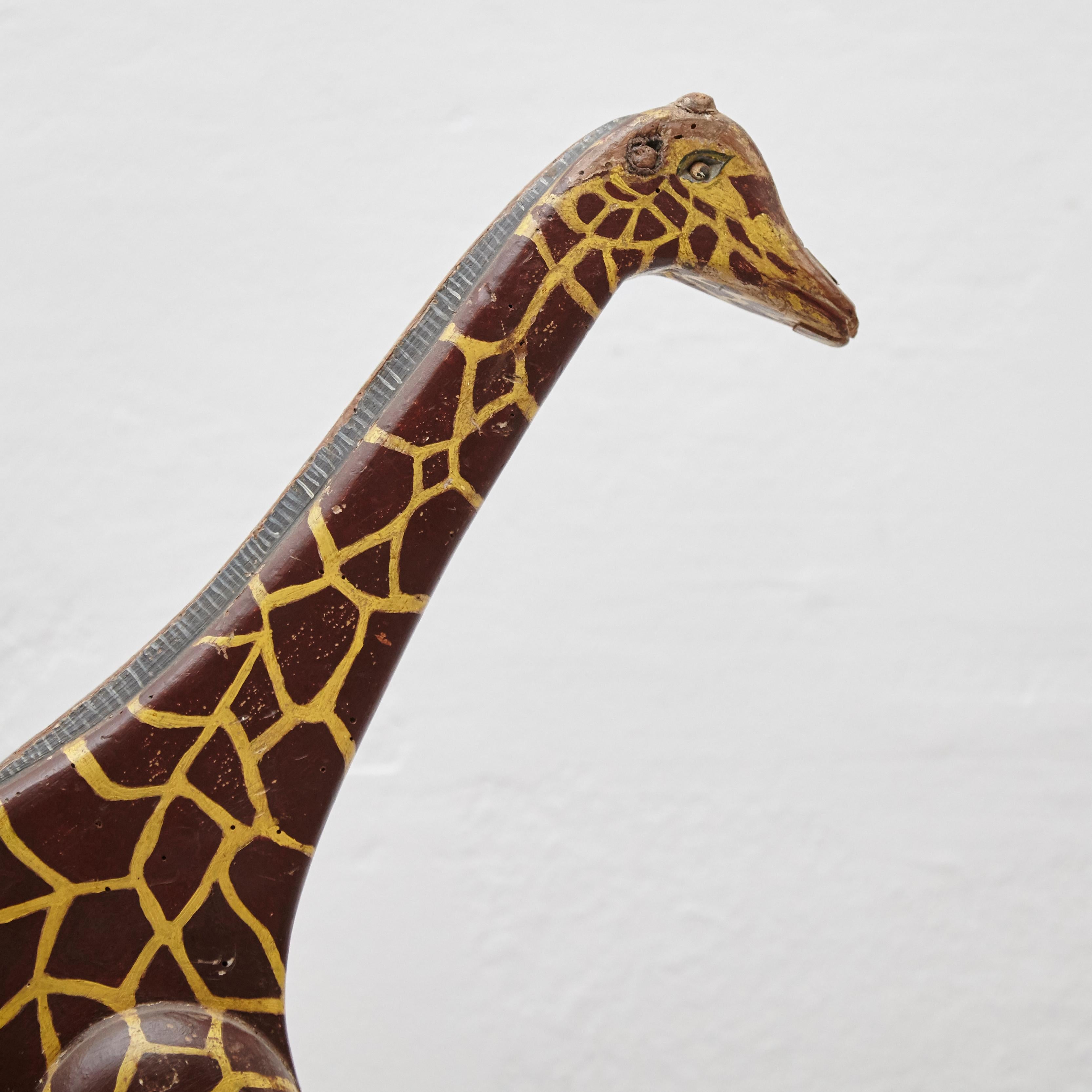 Antique Wood Giraffe Sculpture, circa 1930 3