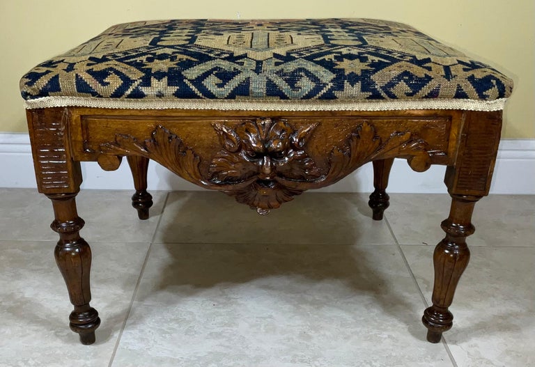 Antique Wood Hand Carved Low Table /Sit/Stool For Sale at 1stDibs