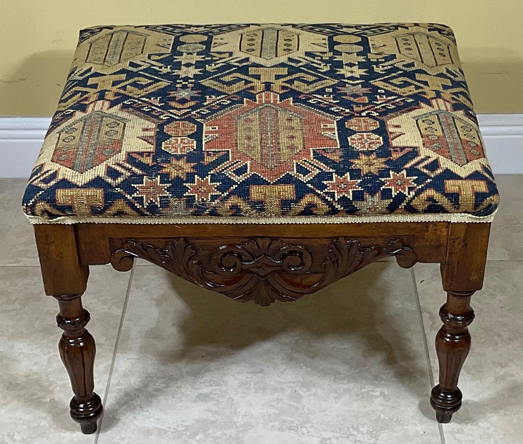 Antique Wood Hand Carved Low Table /Sit/Stool For Sale 2