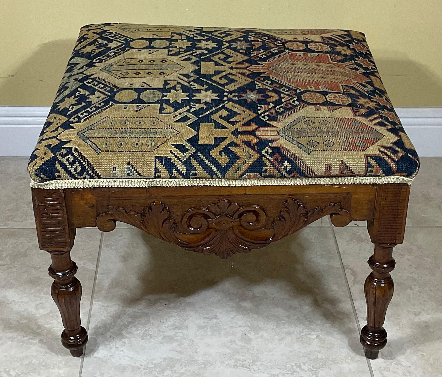 Antique Wood Hand Carved Low Table /Sit/Stool For Sale 3