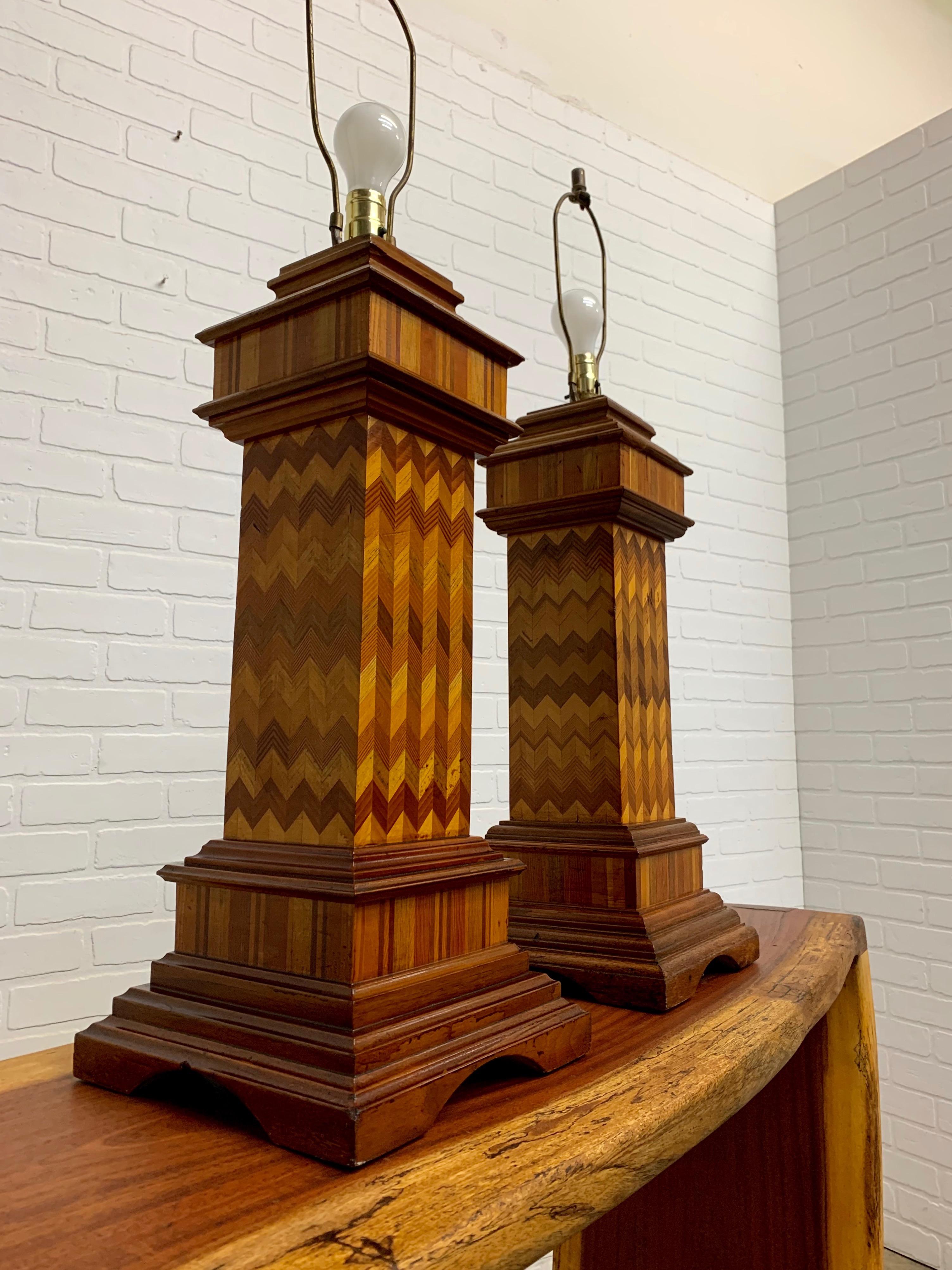Antique Wood Lamps Made of Architectural Elements 3