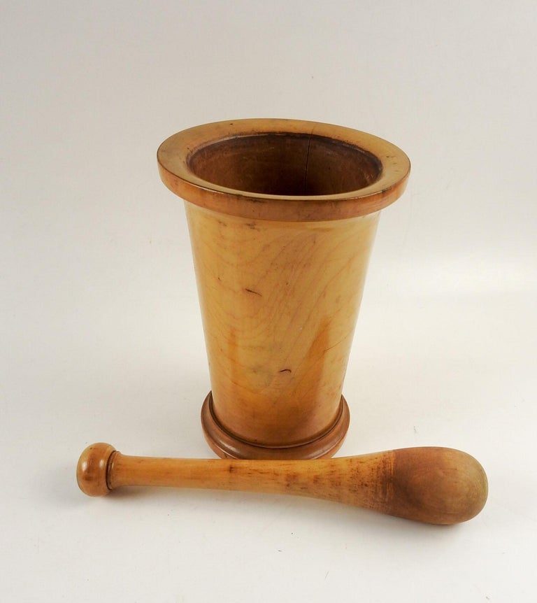 Antique Wood Mortar and Pestle For Sale at 1stDibs