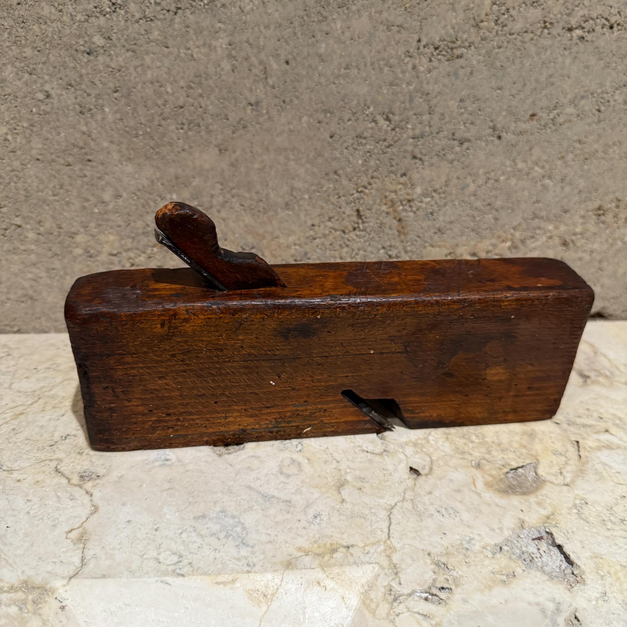 Patinated Antique Wood Moulding Plane Wooden Carpenter's Tool 1800 For Sale