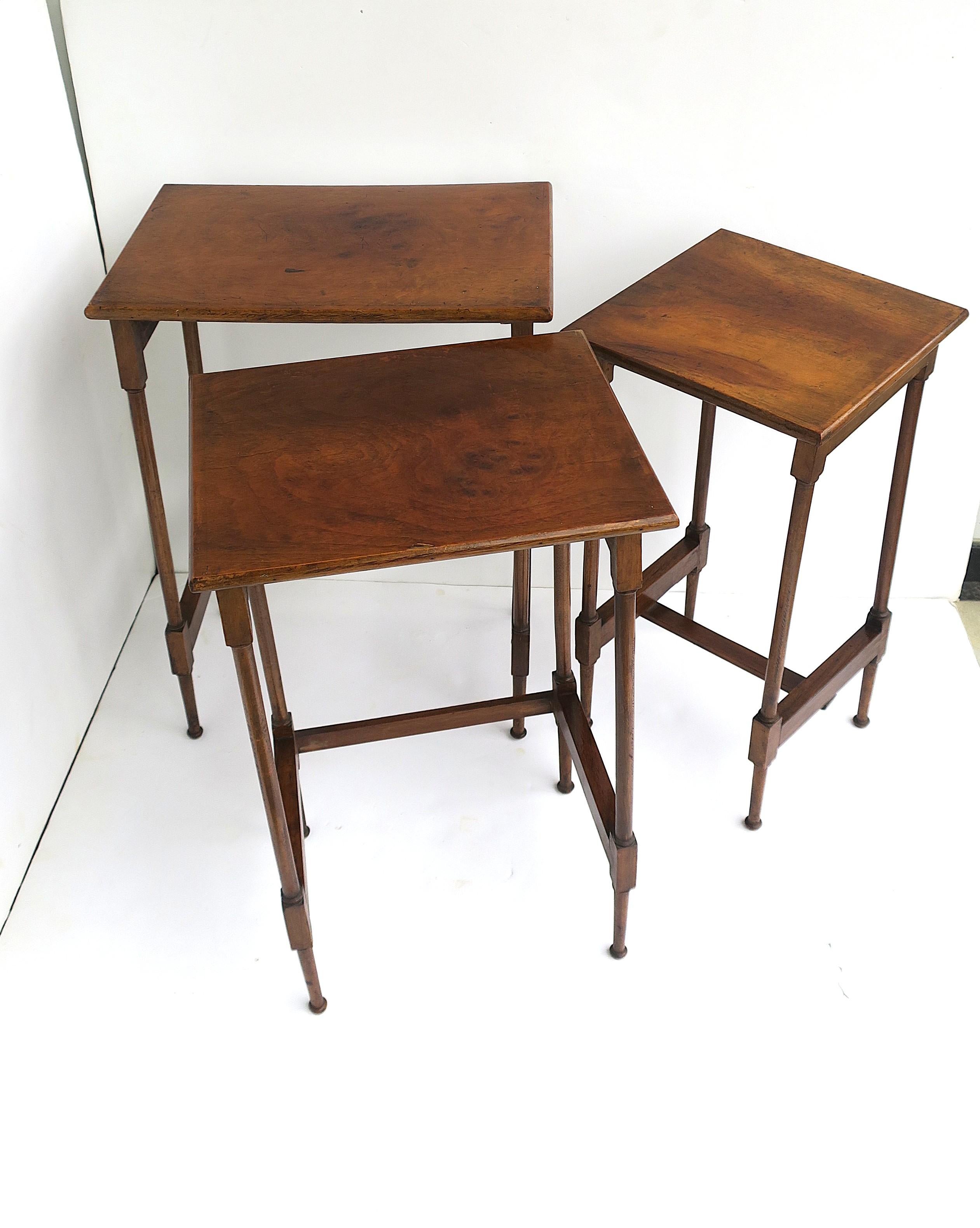Antique Wood Nesting Tables 4