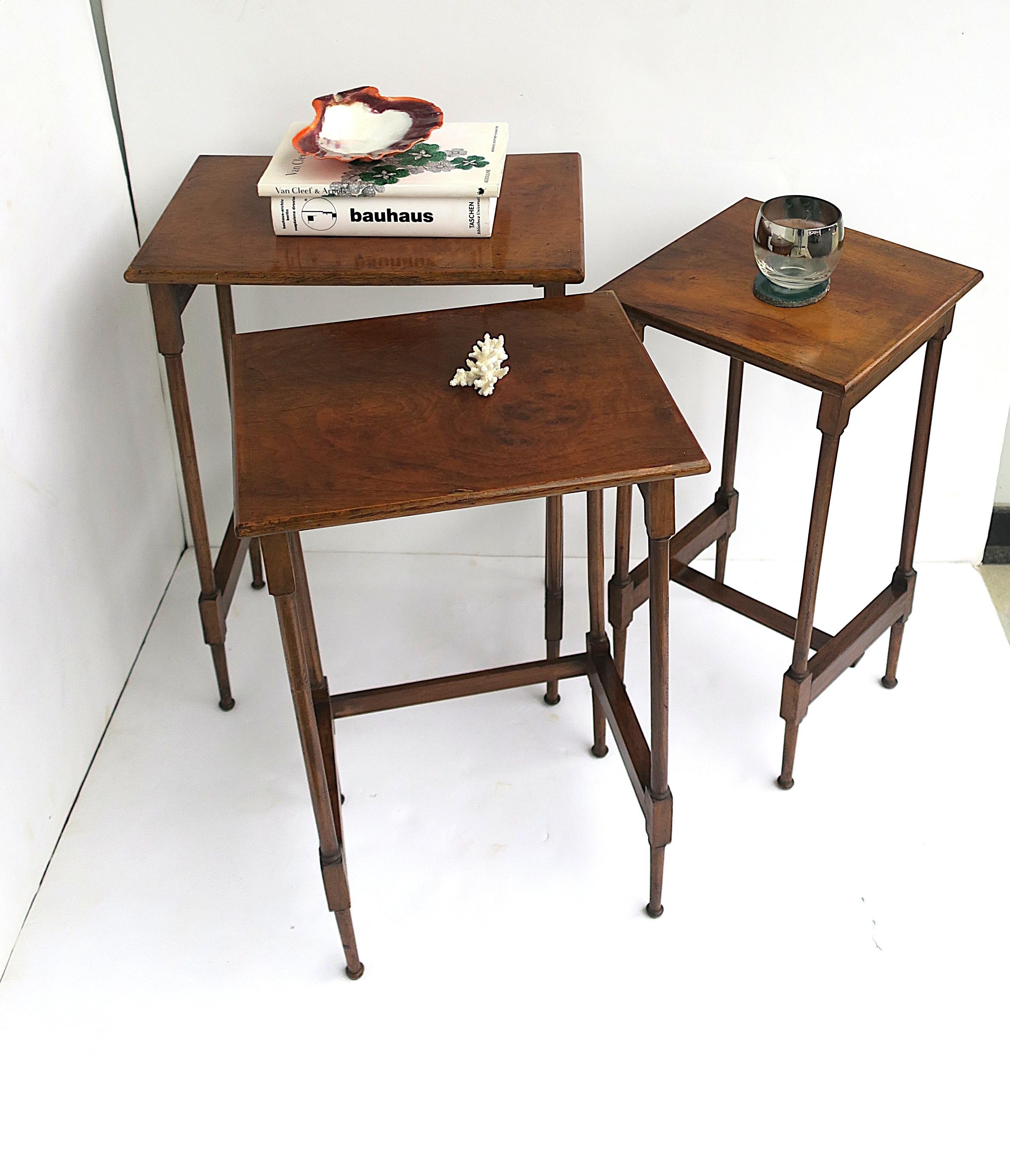 Antique Wood Nesting Tables 5