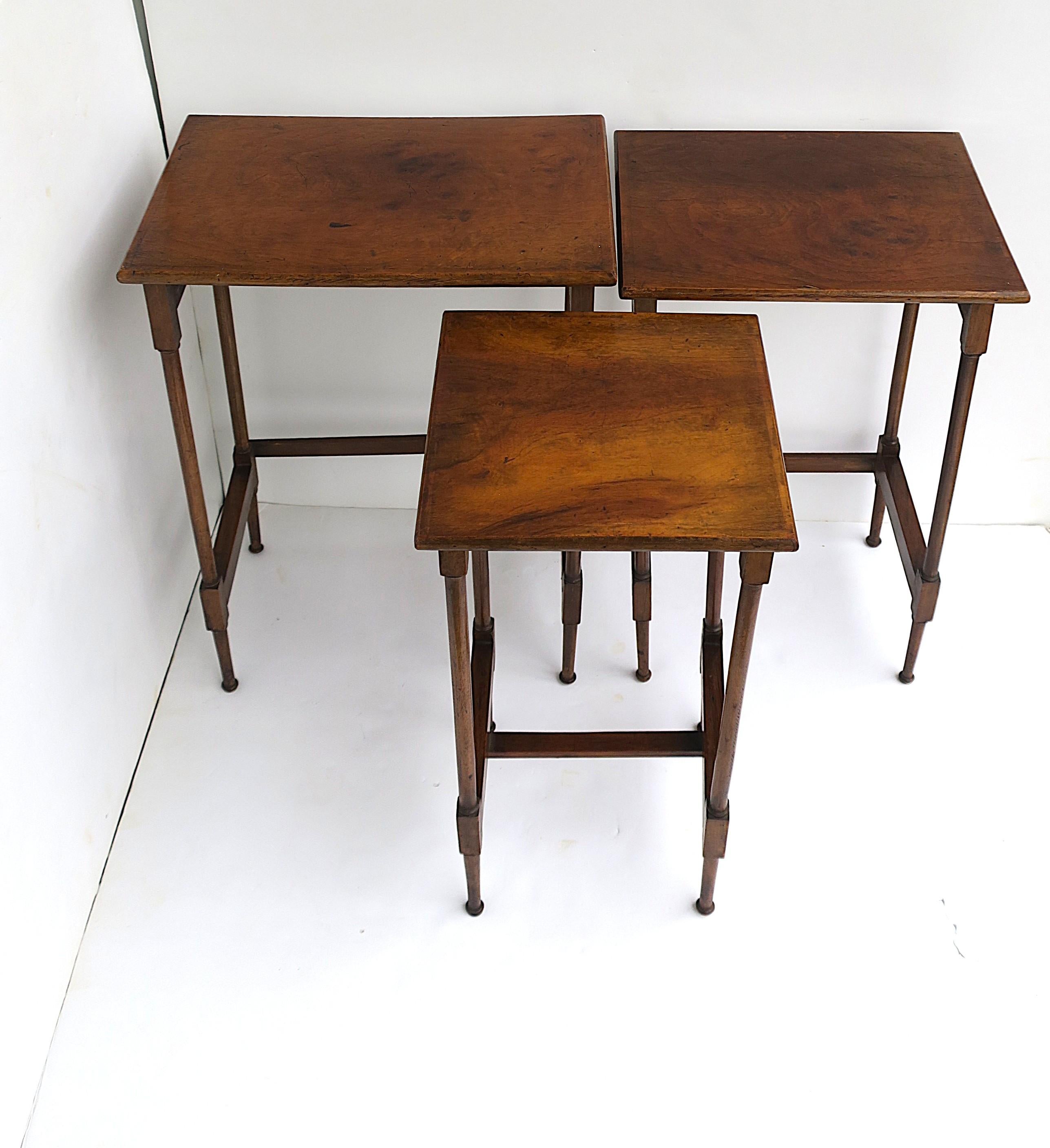 Antique Wood Nesting Tables 6