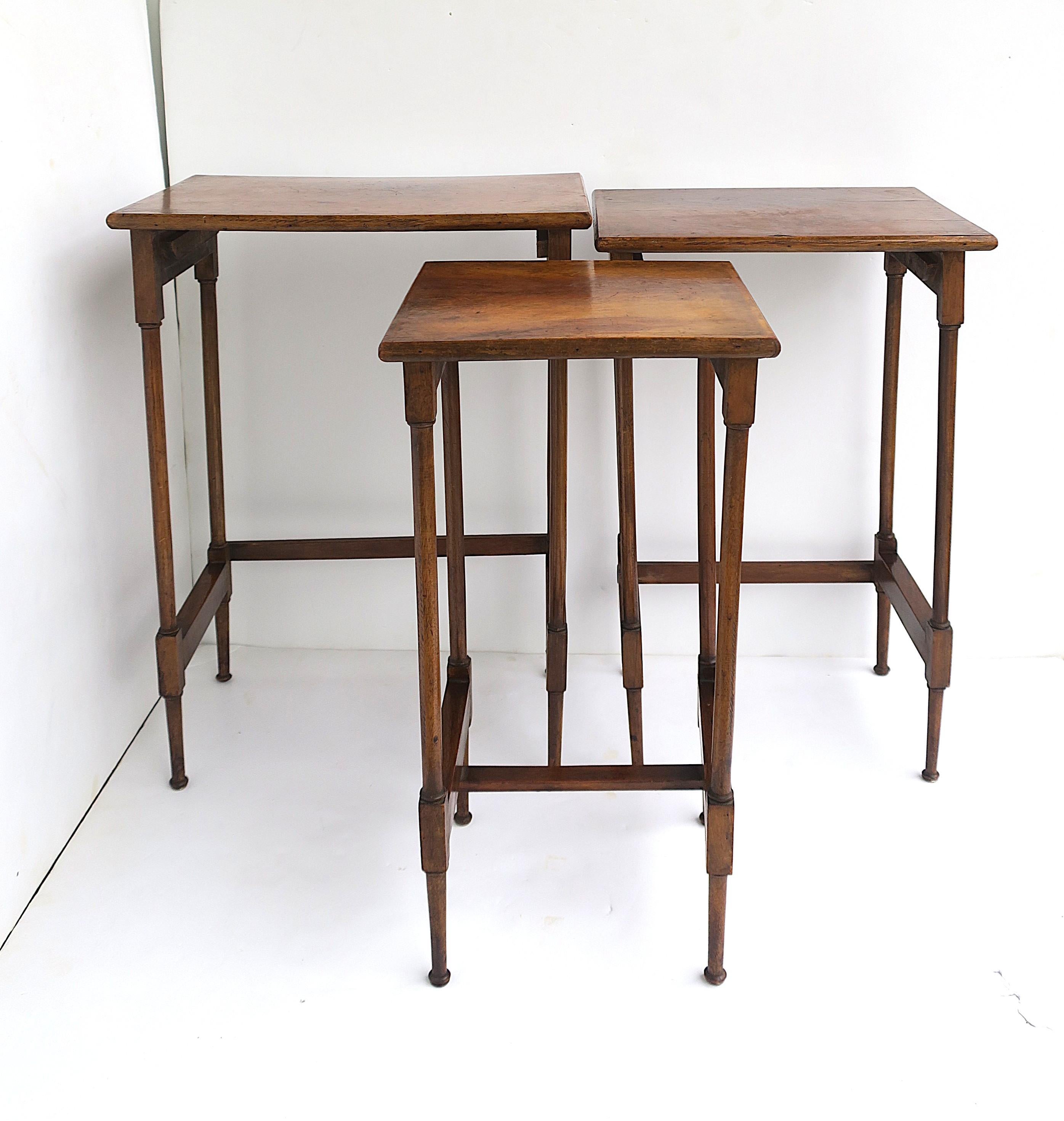Antique Wood Nesting Tables 7