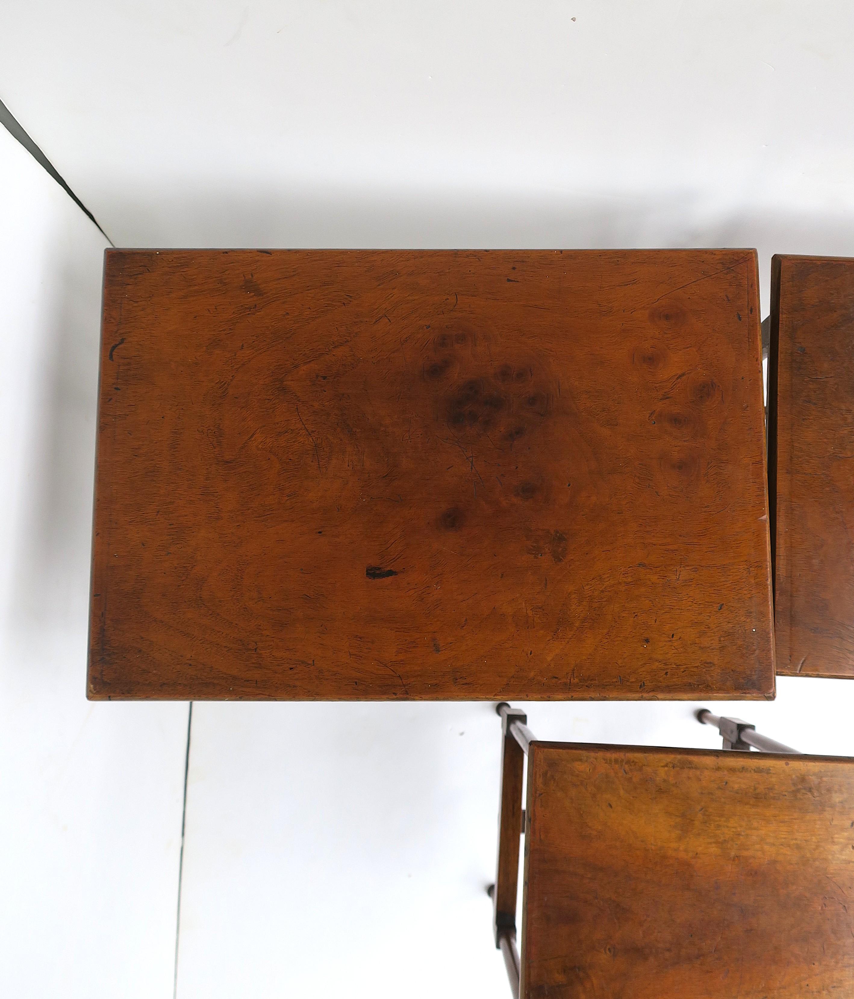 Antique Wood Nesting Tables 9