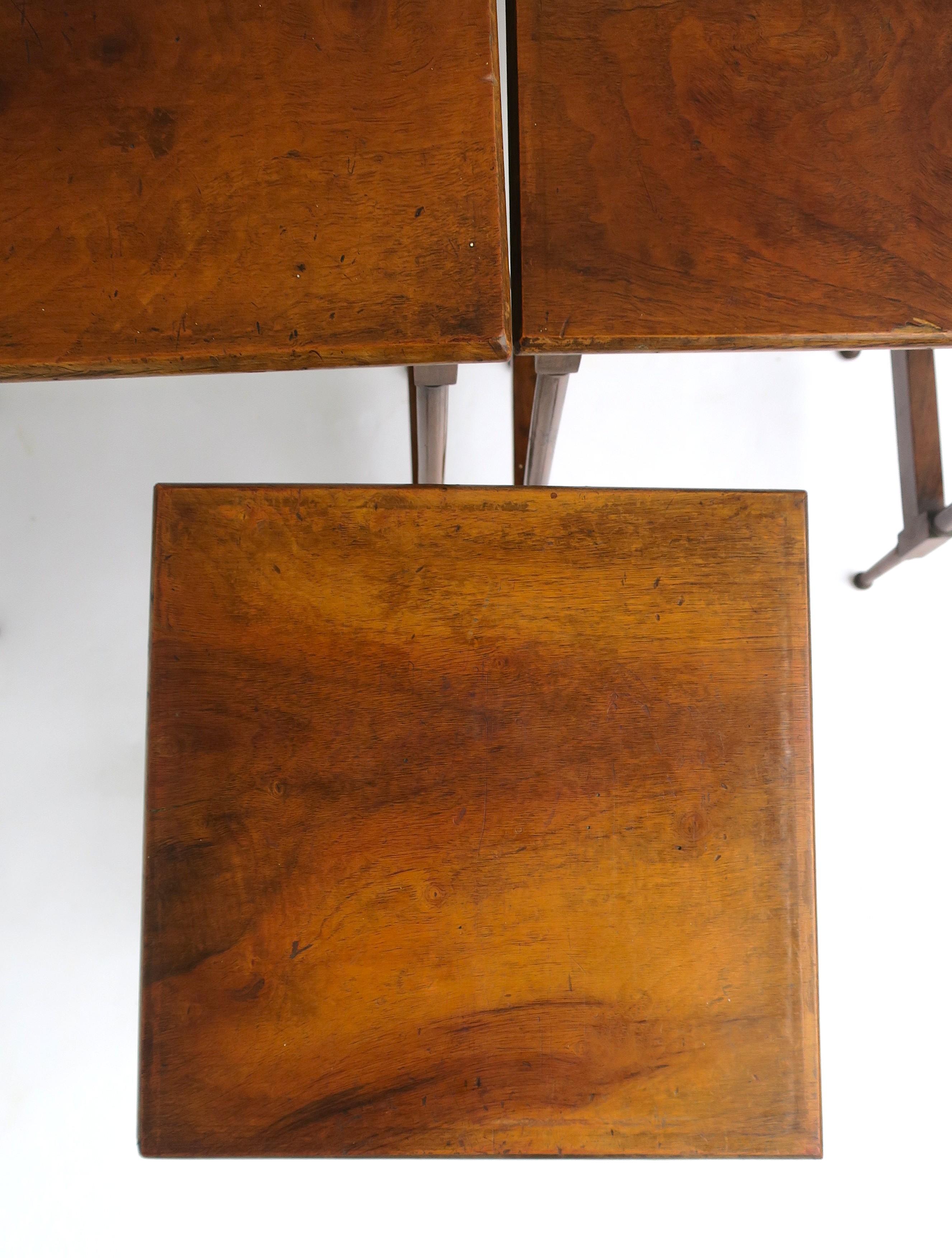Antique Wood Nesting Tables 11