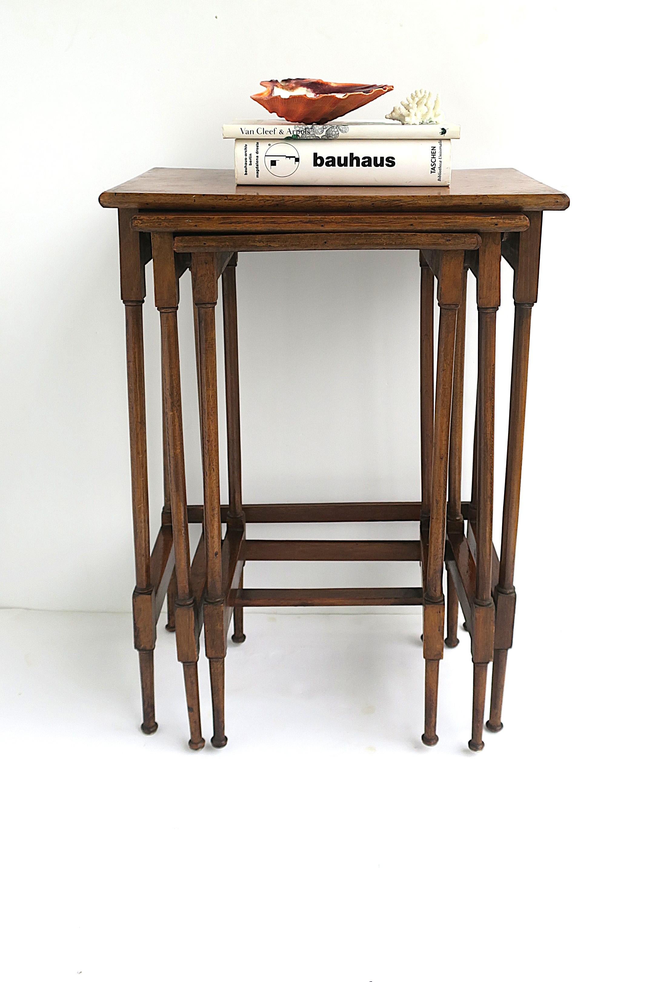 English Antique Wood Nesting Tables