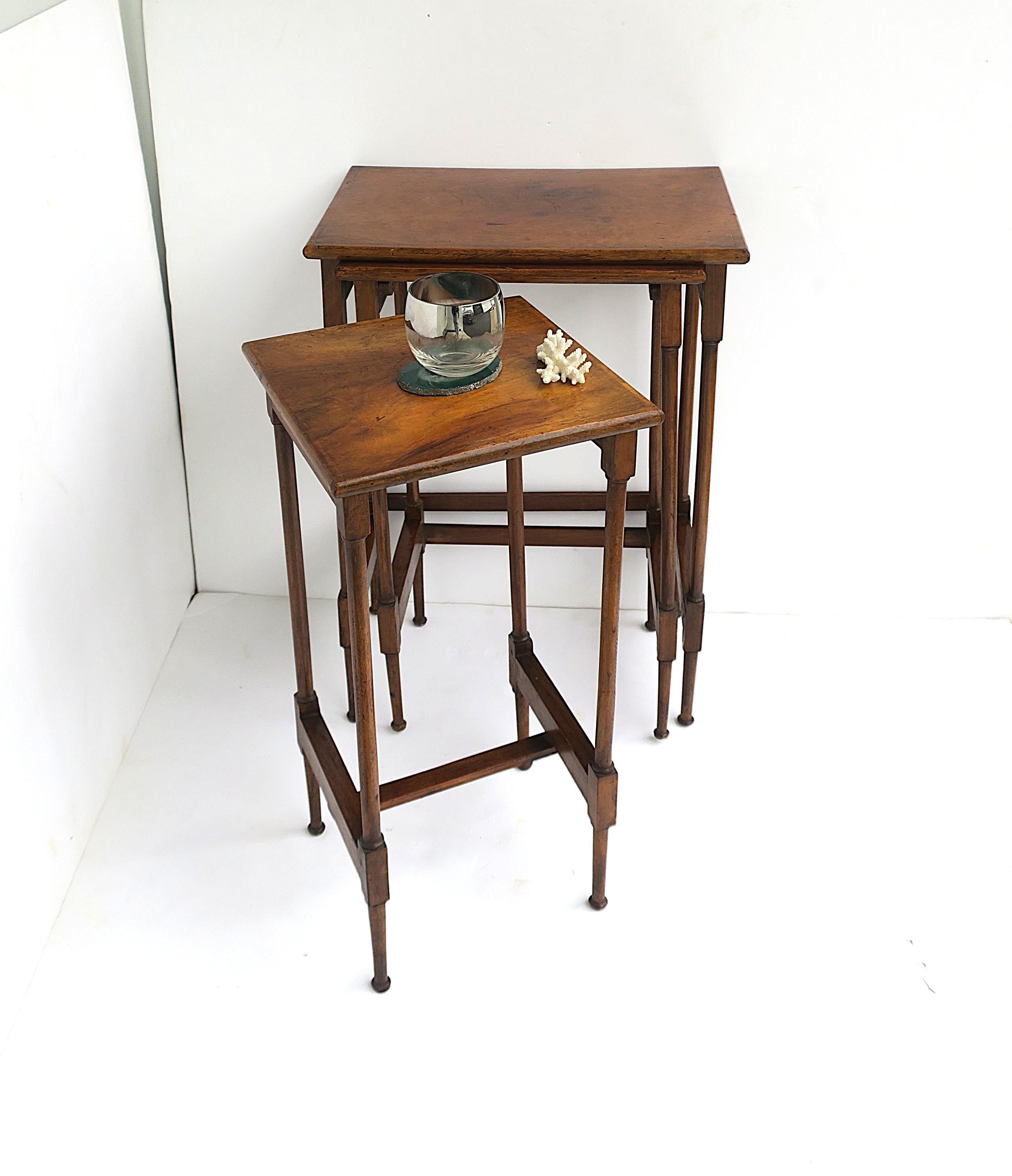 Antique Wood Nesting Tables 1