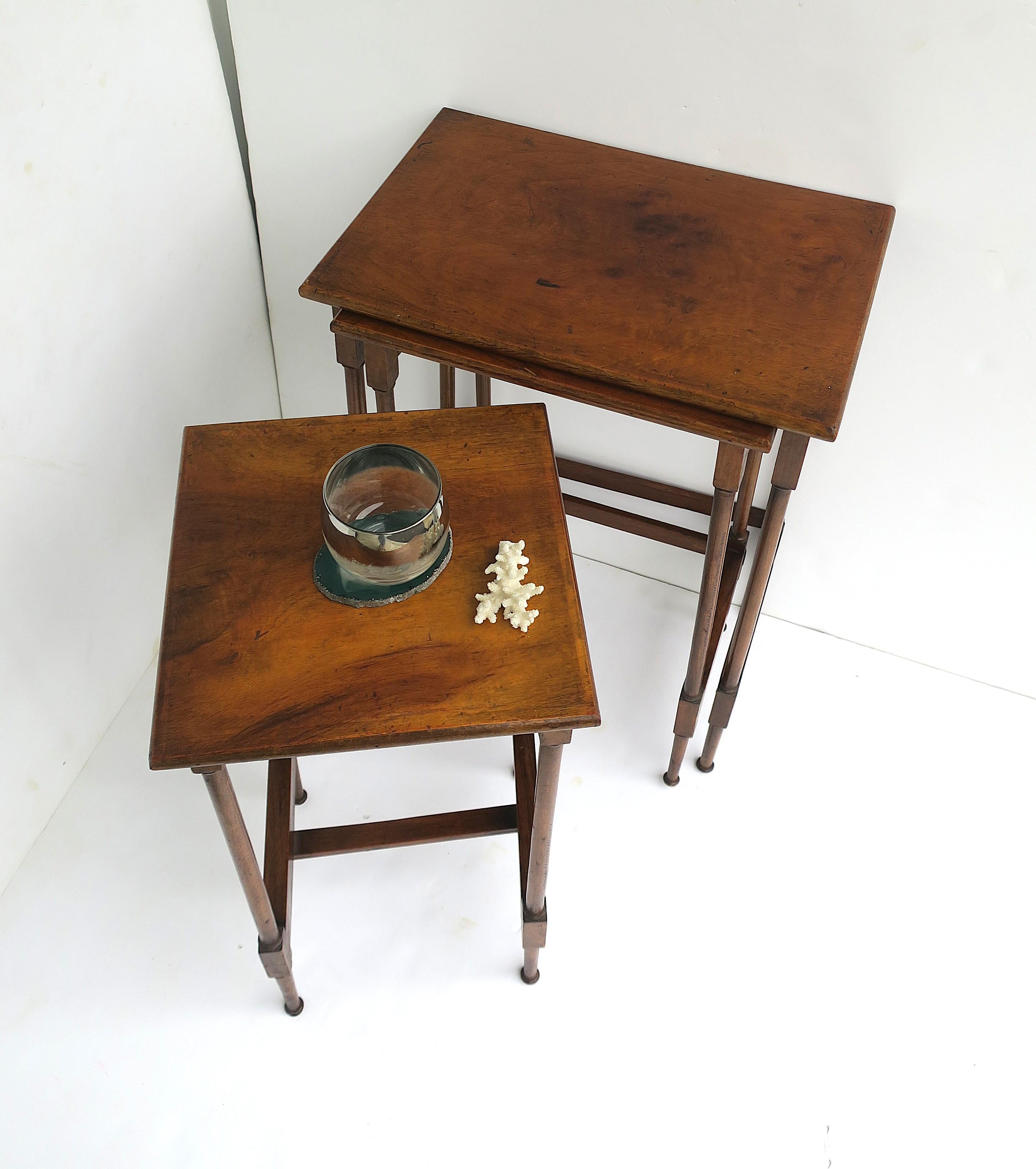 Antique Wood Nesting Tables 2