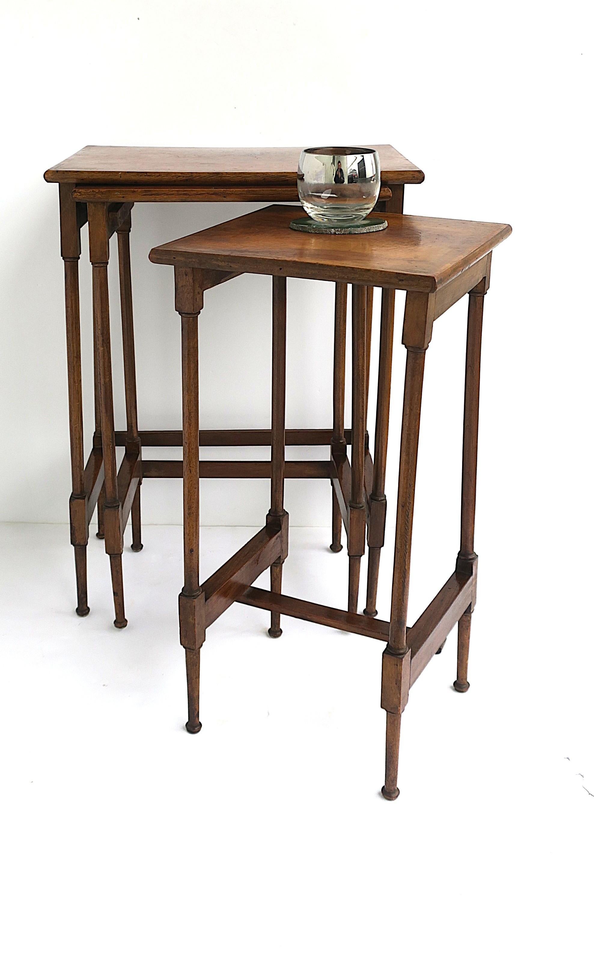 Antique Wood Nesting Tables 3