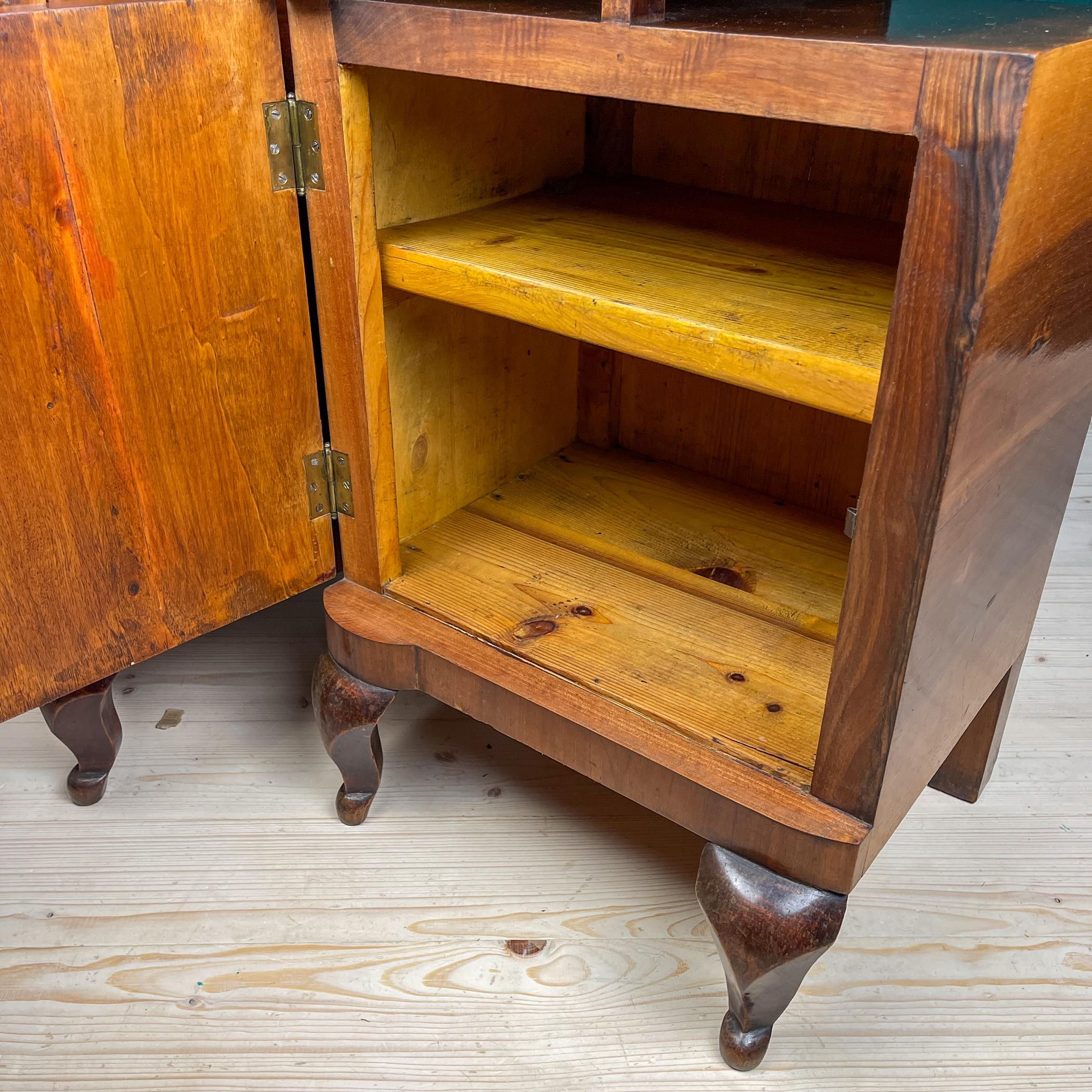 Antique wood nightstand, Italy, 1940s, Set of 2 For Sale 8