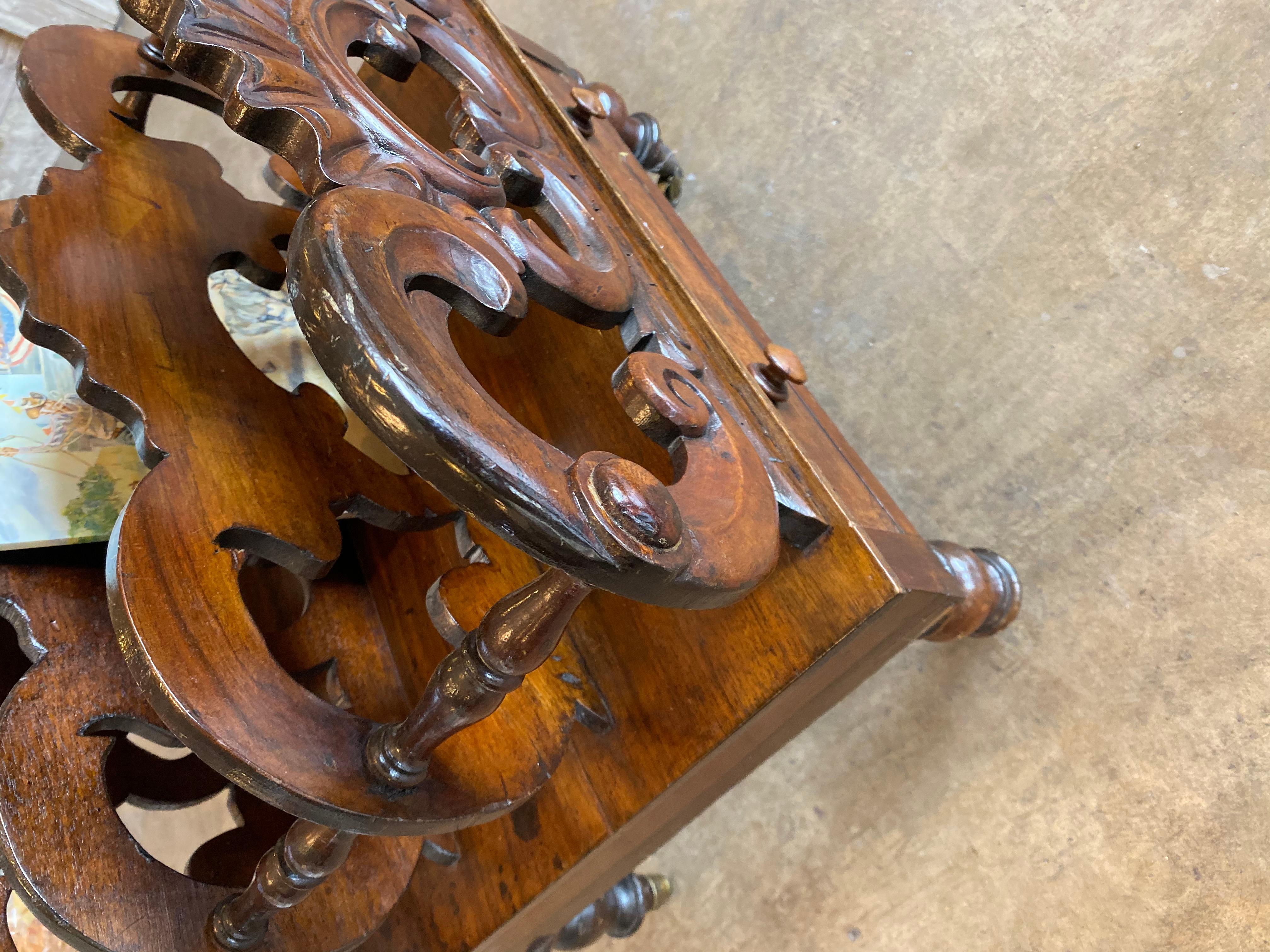 Antique Wood Paper Holder In Good Condition For Sale In Dallas, TX
