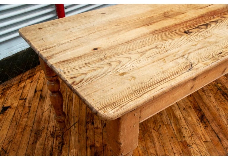 Antique Wood Pine Farm Table For Sale at 1stDibs