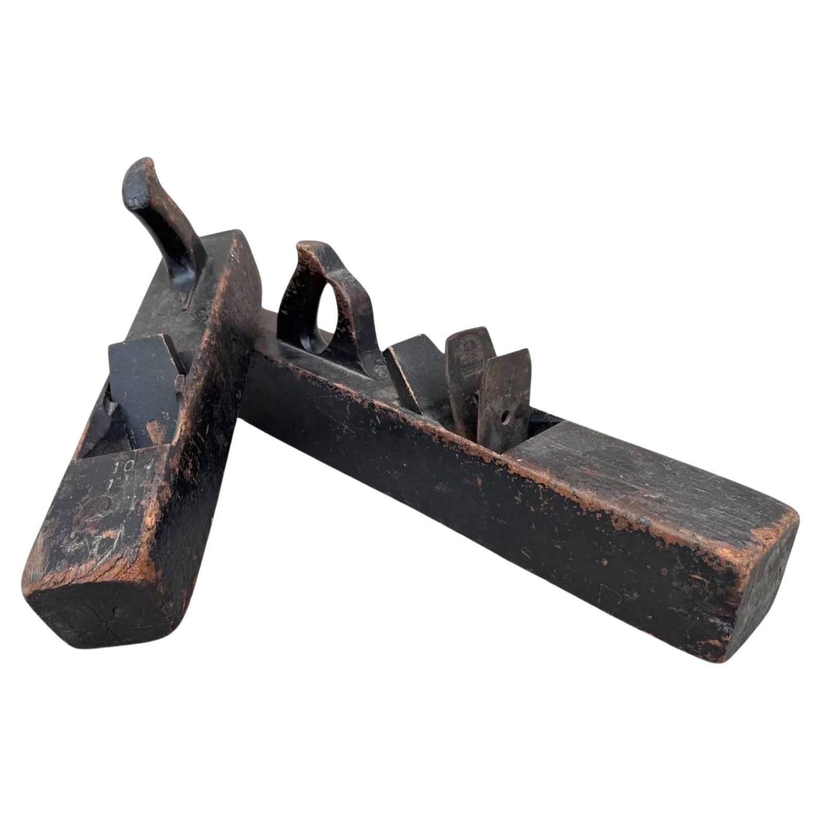 Antique Wood Planes Set by W. Butcher & Unbranded – Vintage Hand Tools