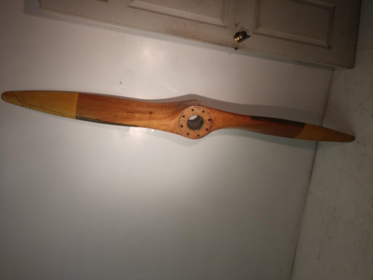Mid Century Antique Wood Propeller Blade Handmade 2