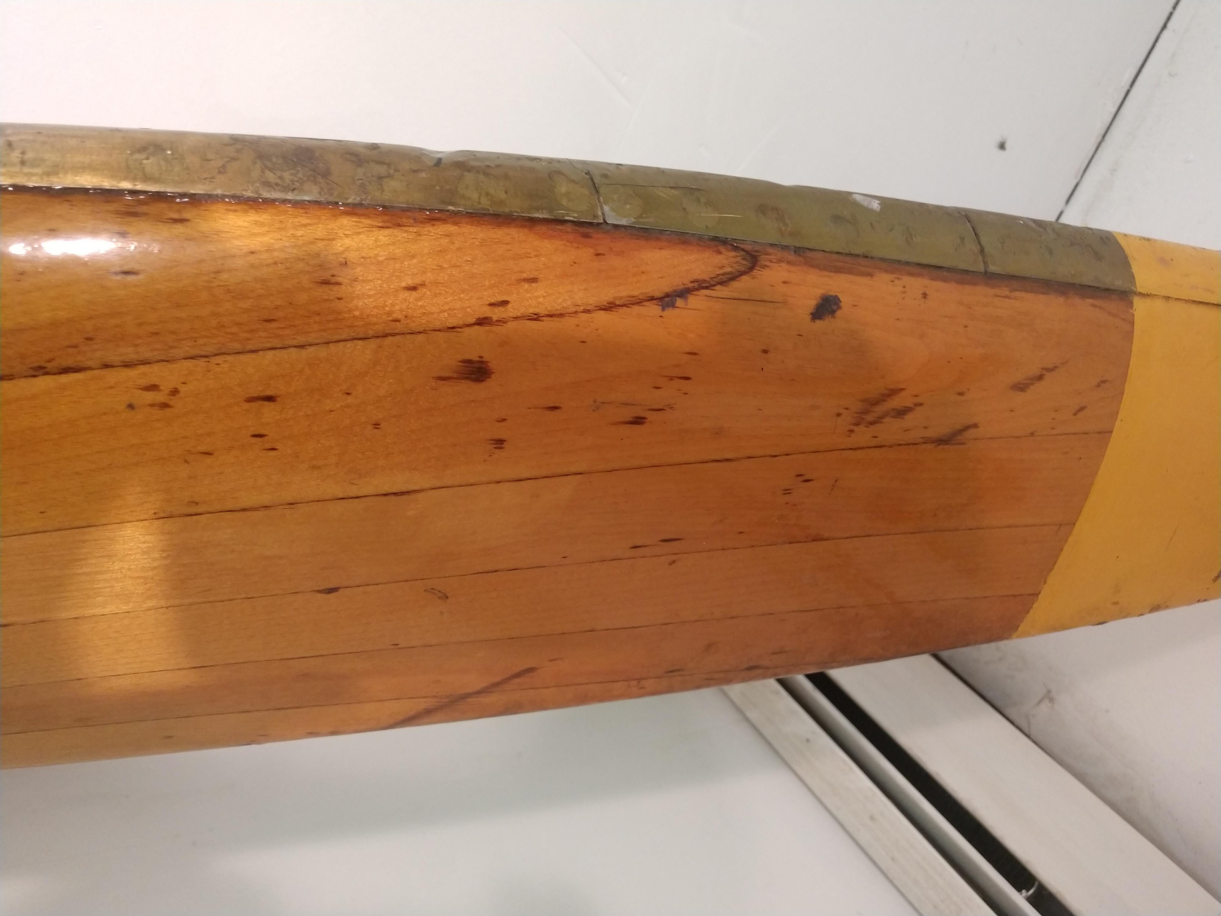 Hammered Mid Century Antique Wood Propeller Blade Handmade
