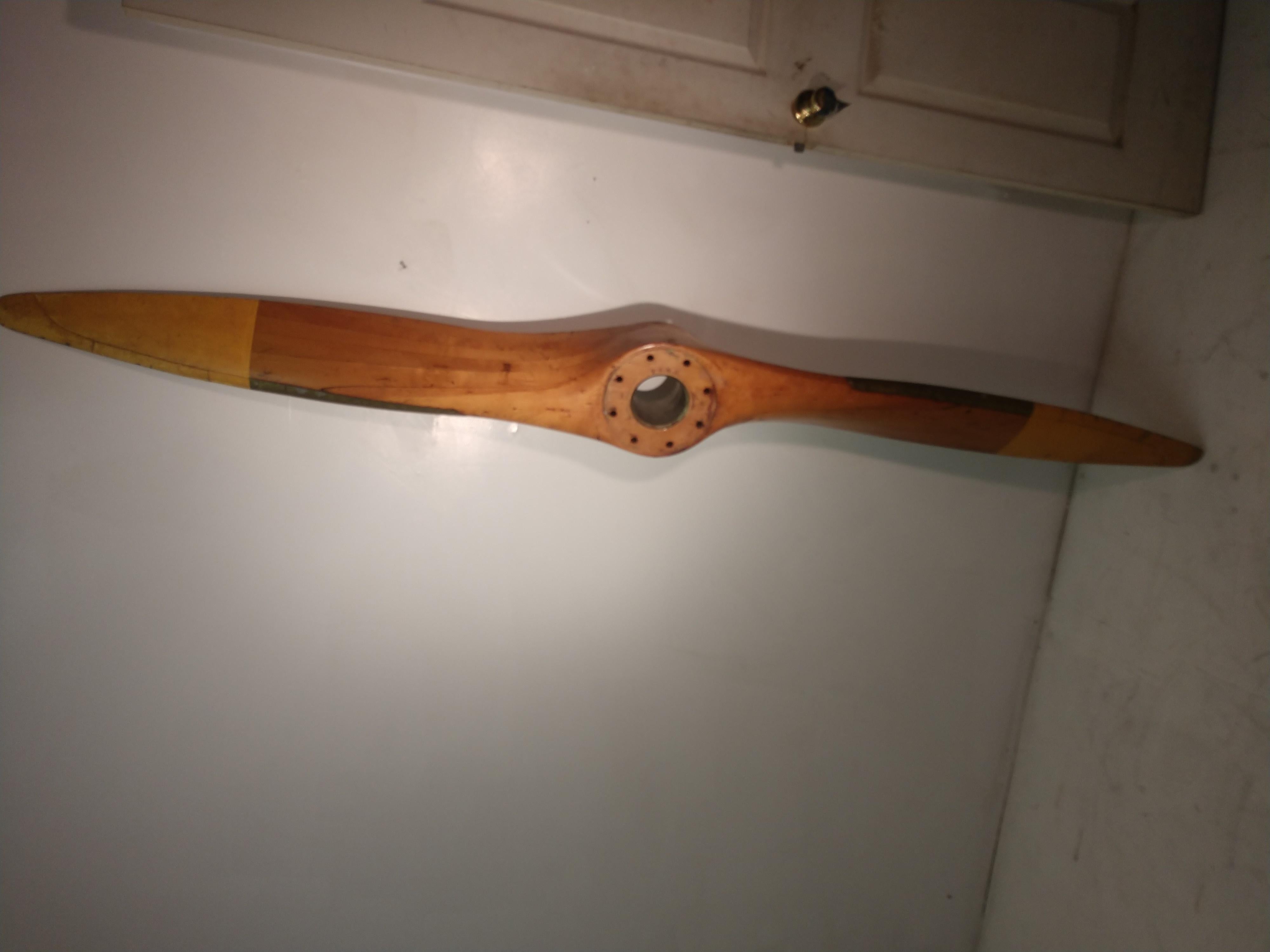 Mid Century Antique Wood Propeller Blade Handmade 1