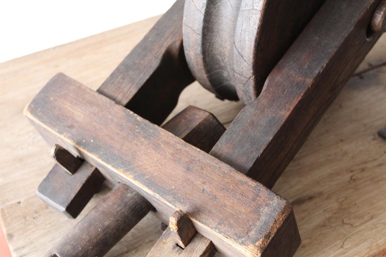 Antique Wood Pulley For Sale at 1stDibs