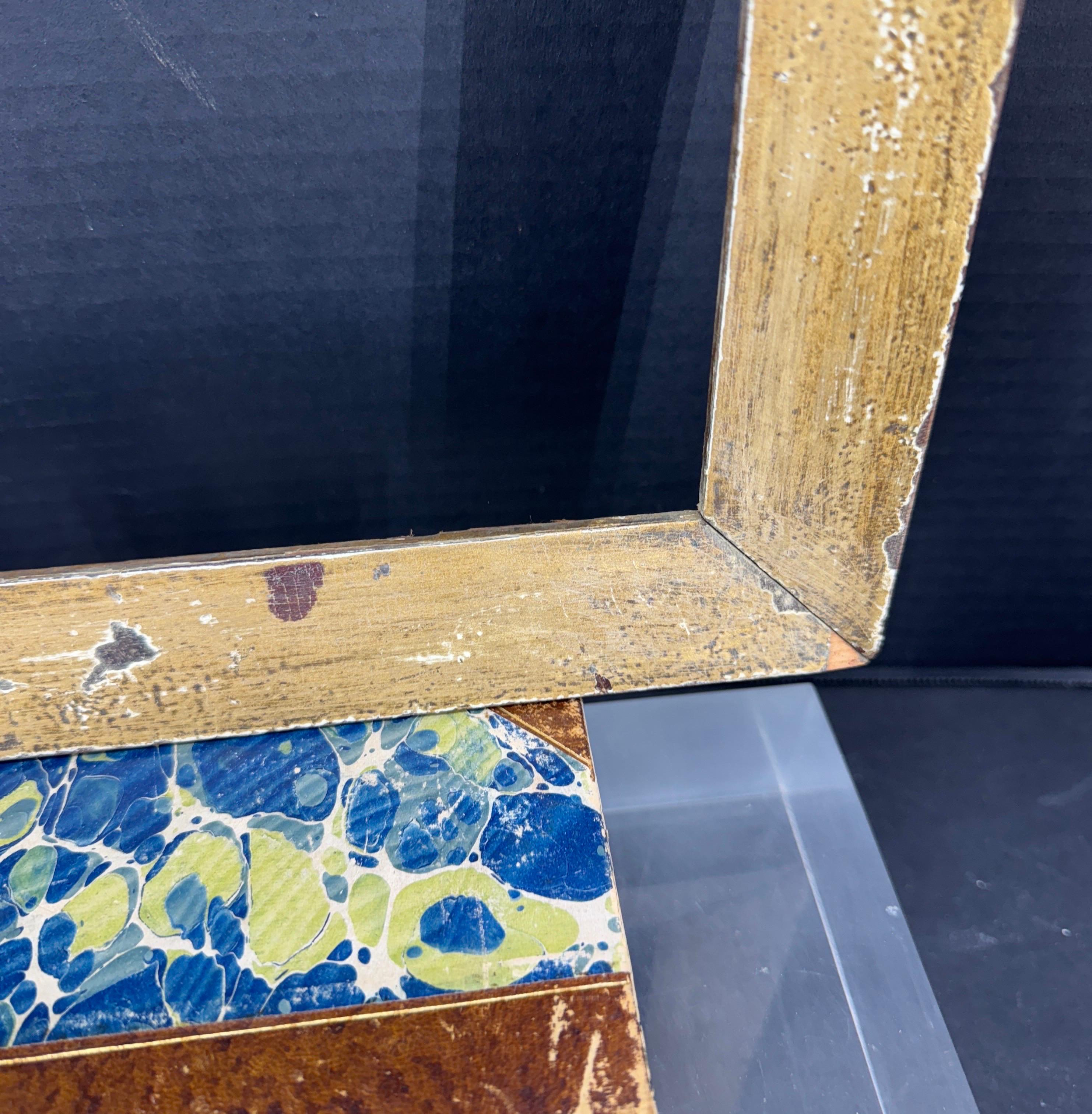 Antique Wood Rectangular Gold Gilt Art Frame For Sale 7