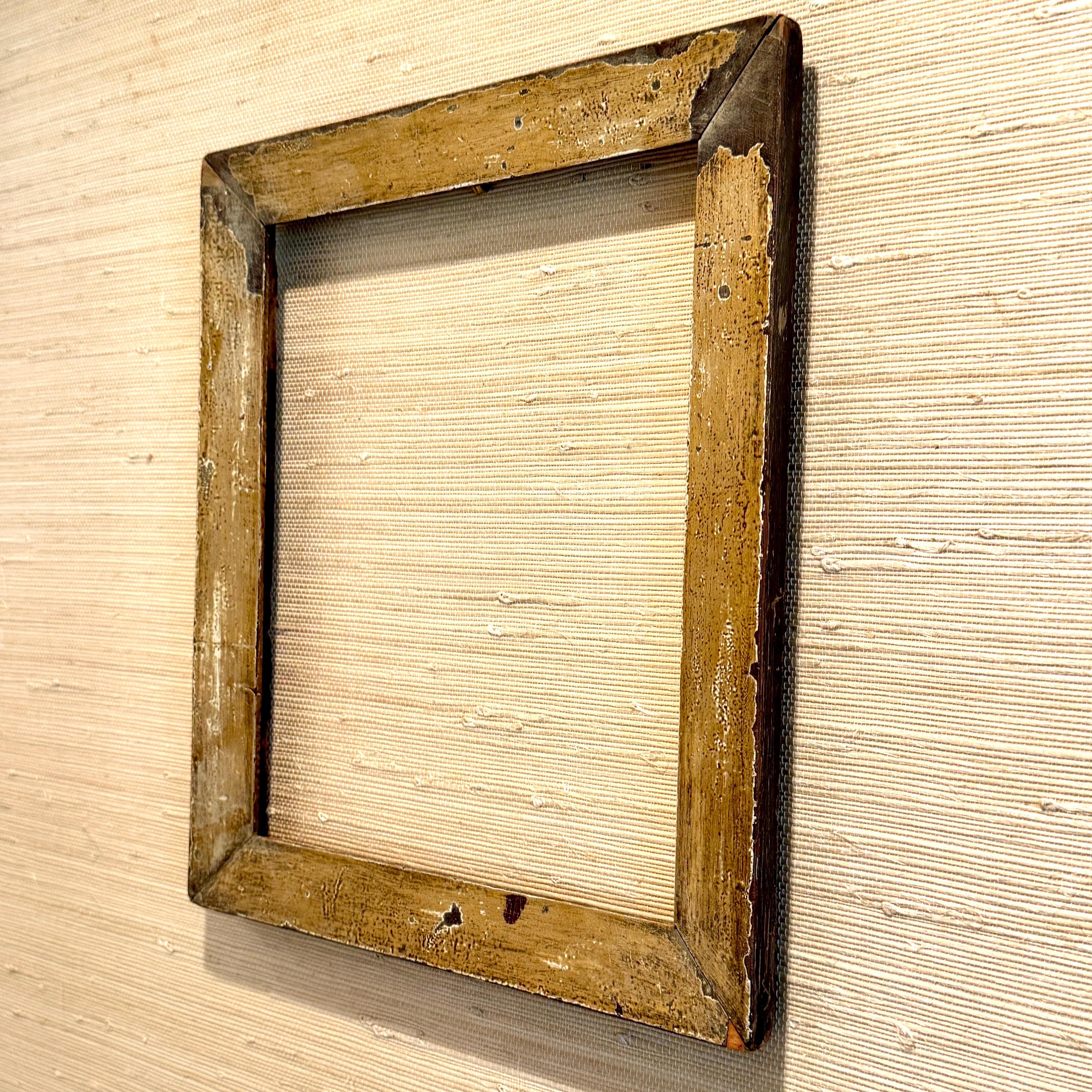 Antique Wood Rectangular Gold Gilt Art Frame For Sale 9