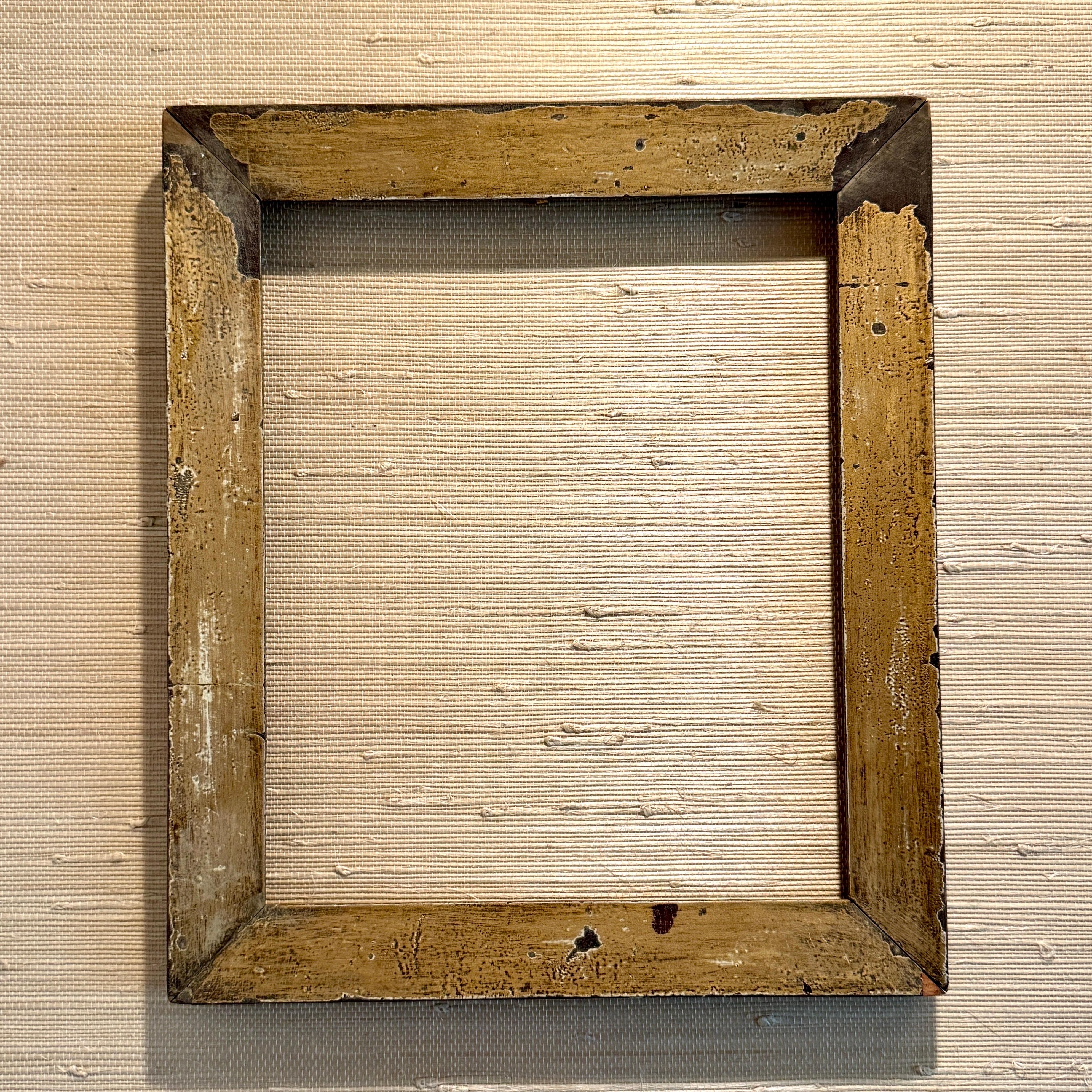 Antique Wood Rectangular Gold Gilt Art Frame For Sale 11