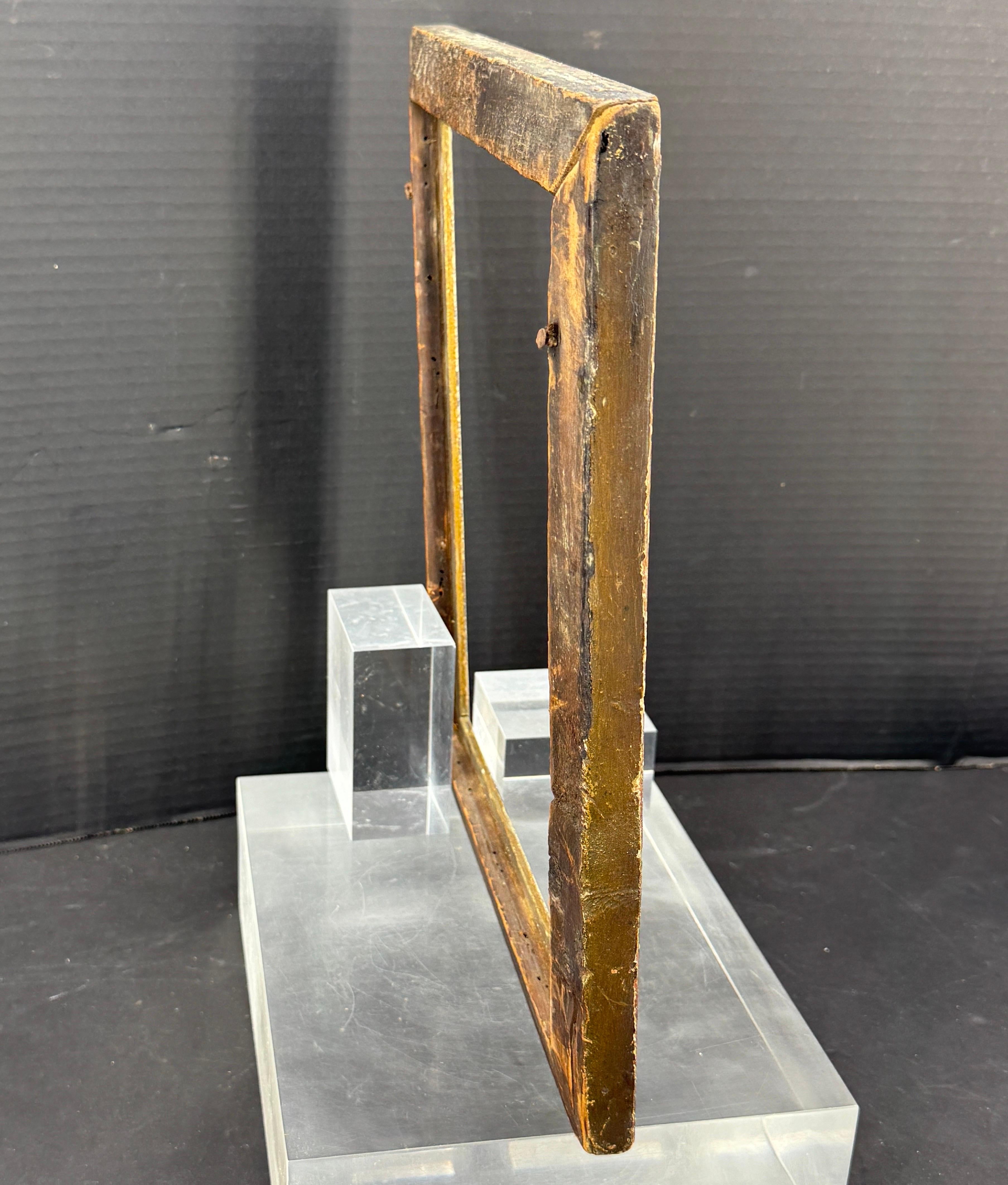 Antique Wood Rectangular Gold Gilt Art Frame In Good Condition For Sale In Haddonfield, NJ