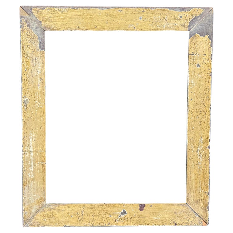 Antique Wood Rectangular Gold Gilt Art Frame For Sale at 1stDibs