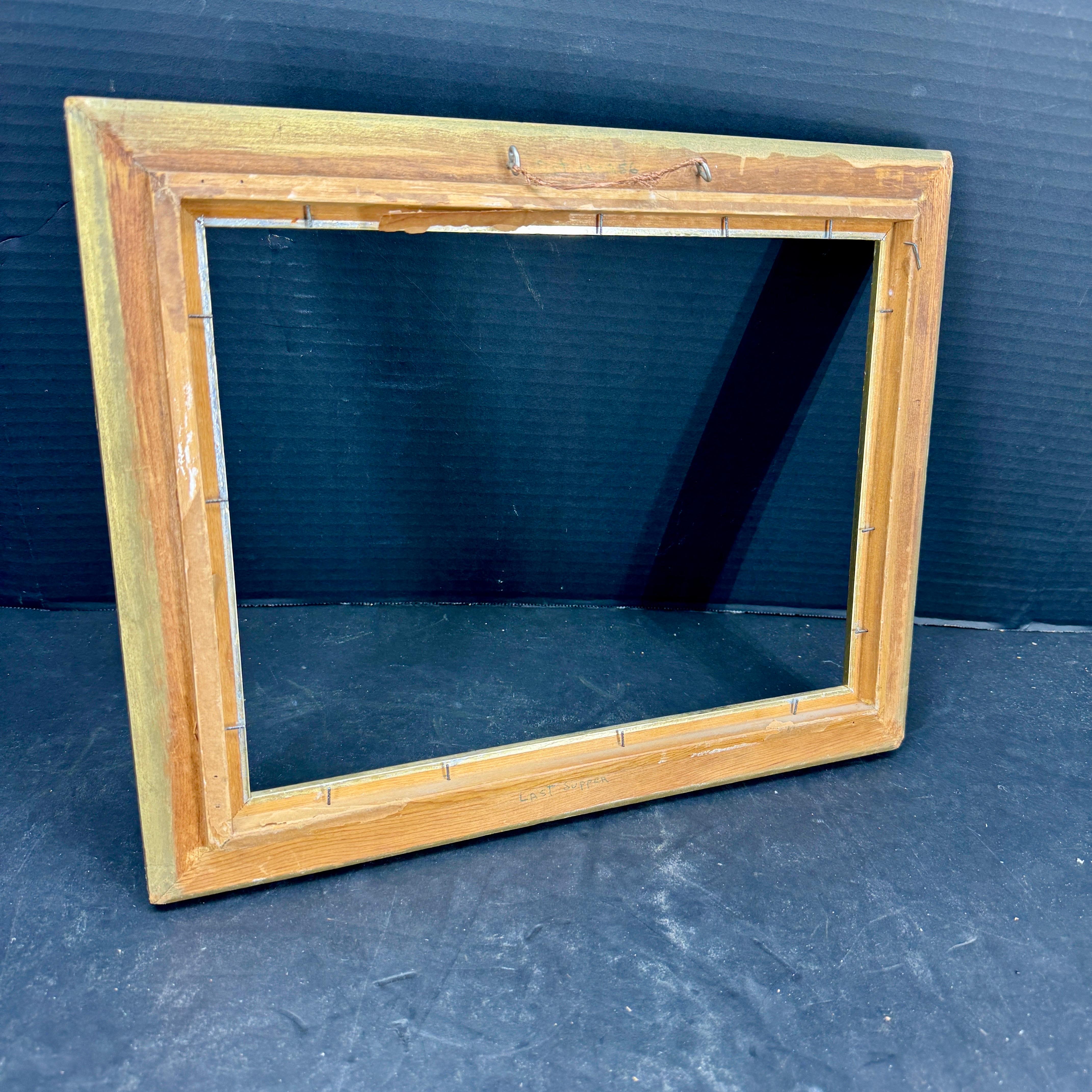 Marco de Arte Antiguo de Madera Rectangular Dorado y Plateado siglo XX en venta
