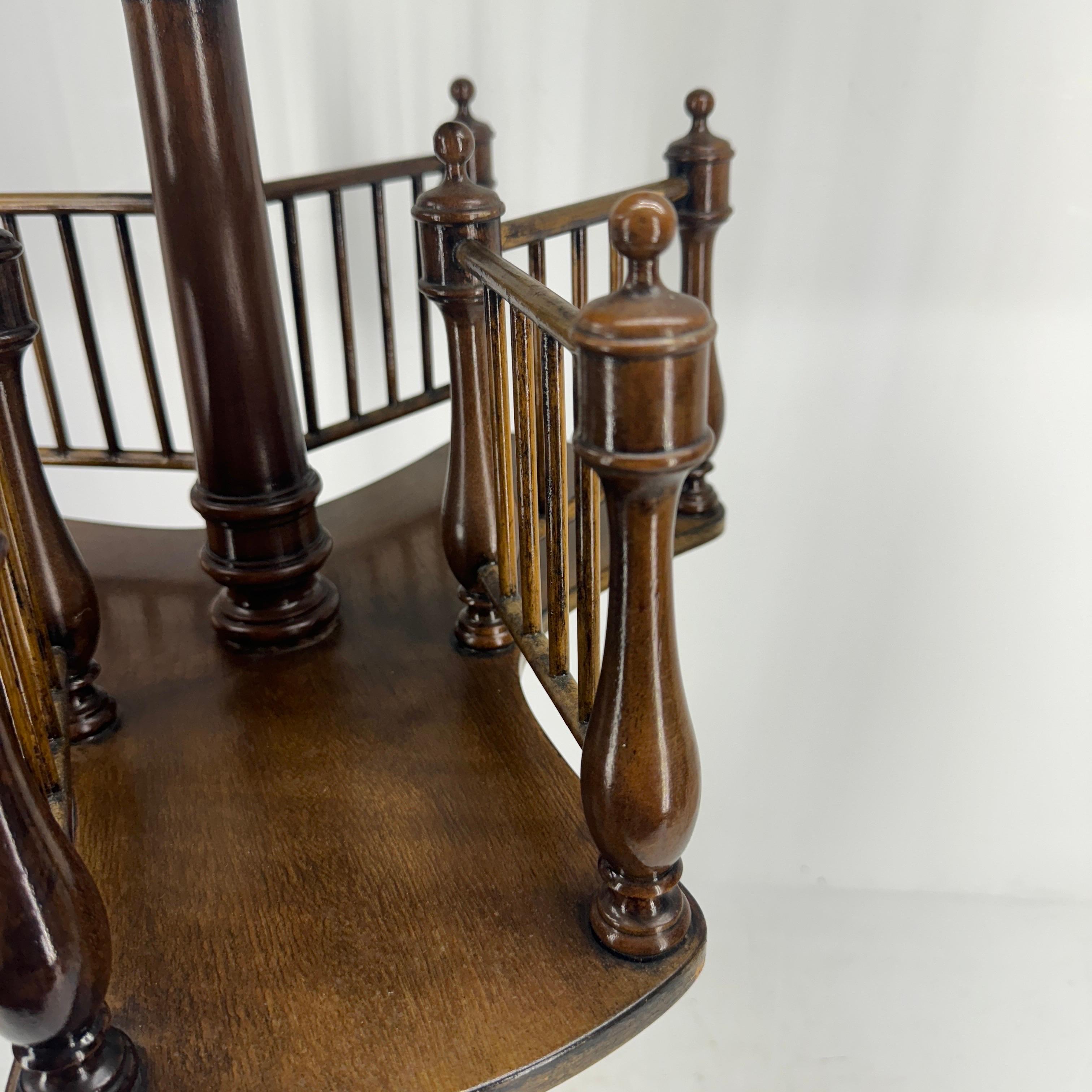 Antique Wood Revolving Book Stand Side Table 2