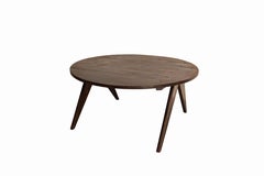 Antique Wood Round Vigneron Coffee Table Restored in the 50s Style, France