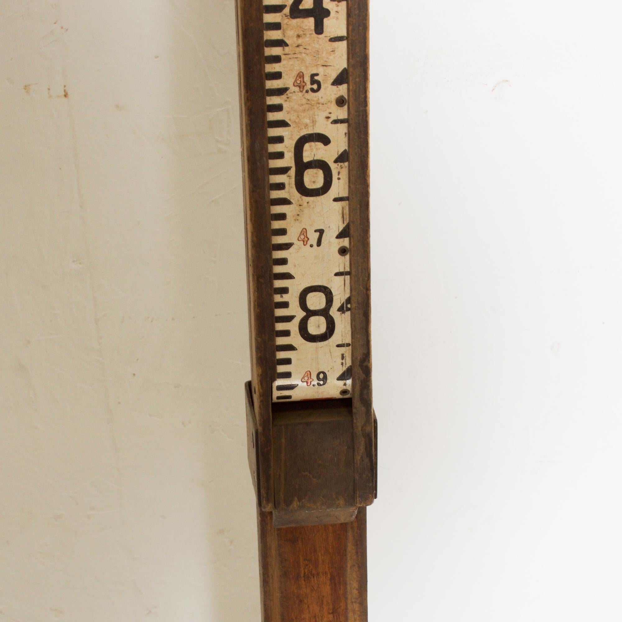 American Classical 1940s Architect's Antique Telescopic Survey Rule Wood Engineering Measure
