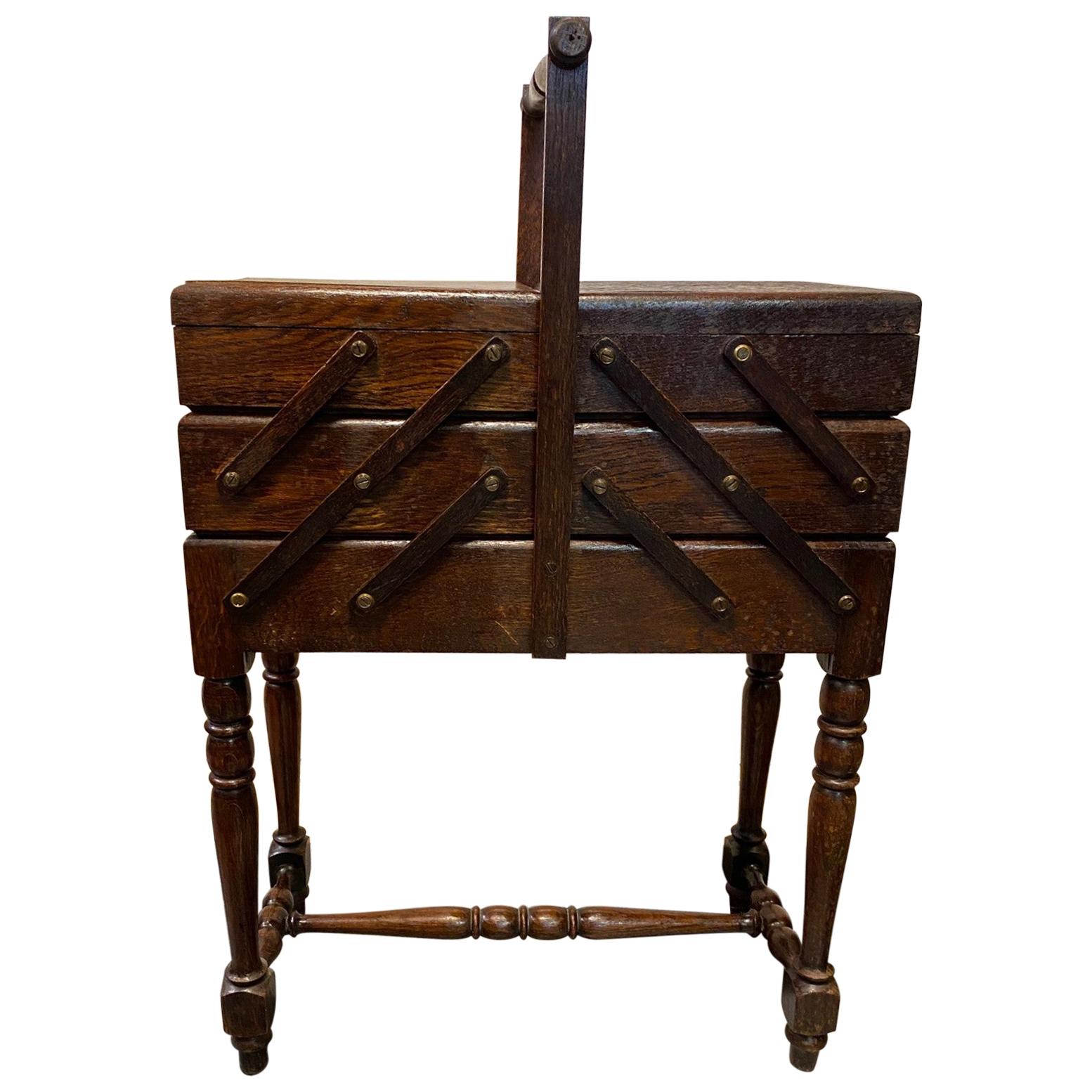 Antique Wood Sewing Cart