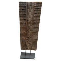 Antique Wood Shield With Stand