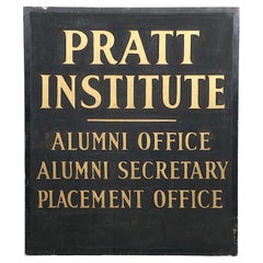 Antique Wood Sign From Pratt Institute