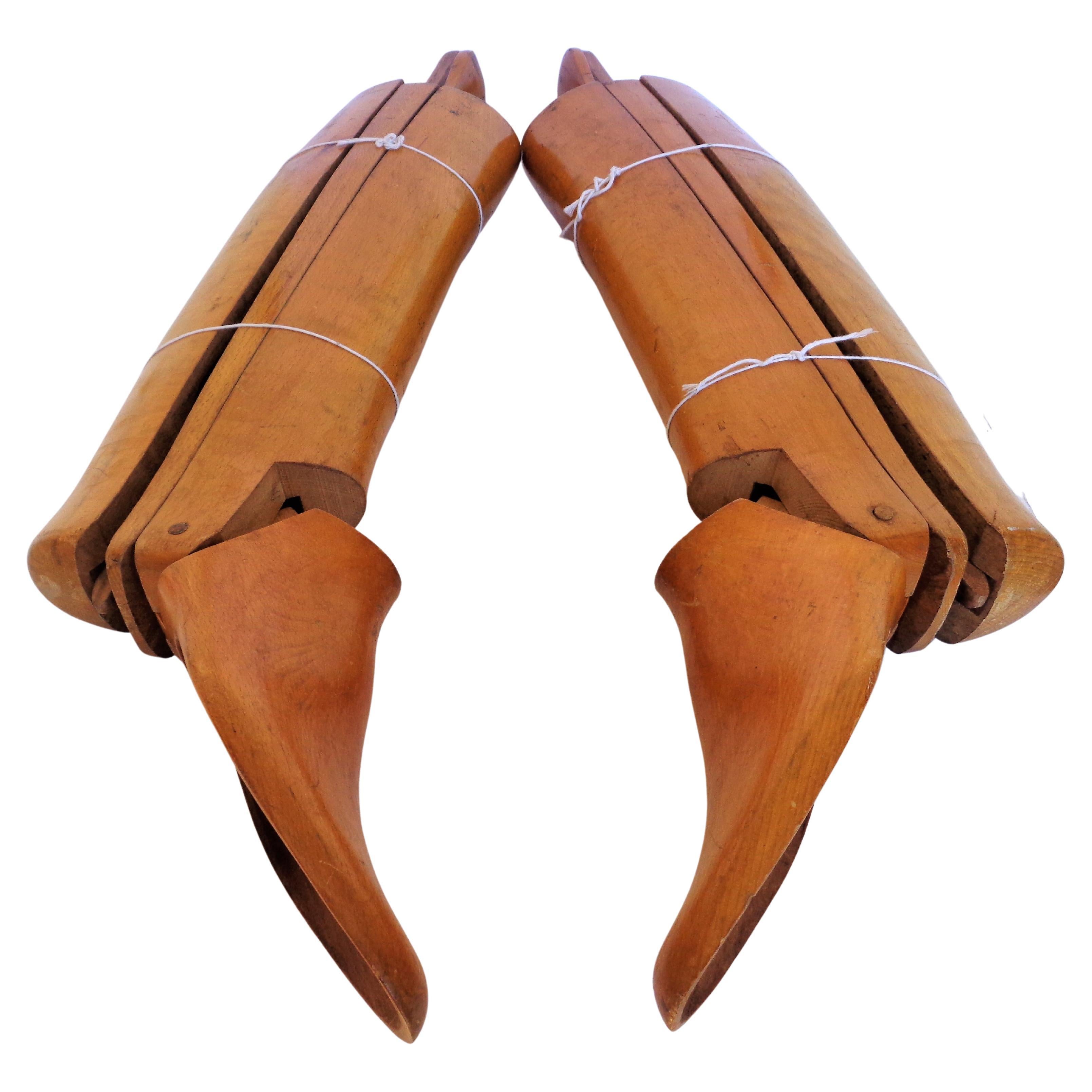 Mid-20th Century Antique Wood Trees for English Leather Riding Boots